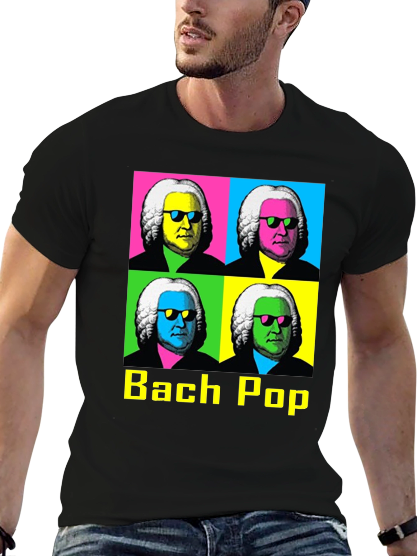 Bach Pop Art T-Shirt - Musical Retro Style