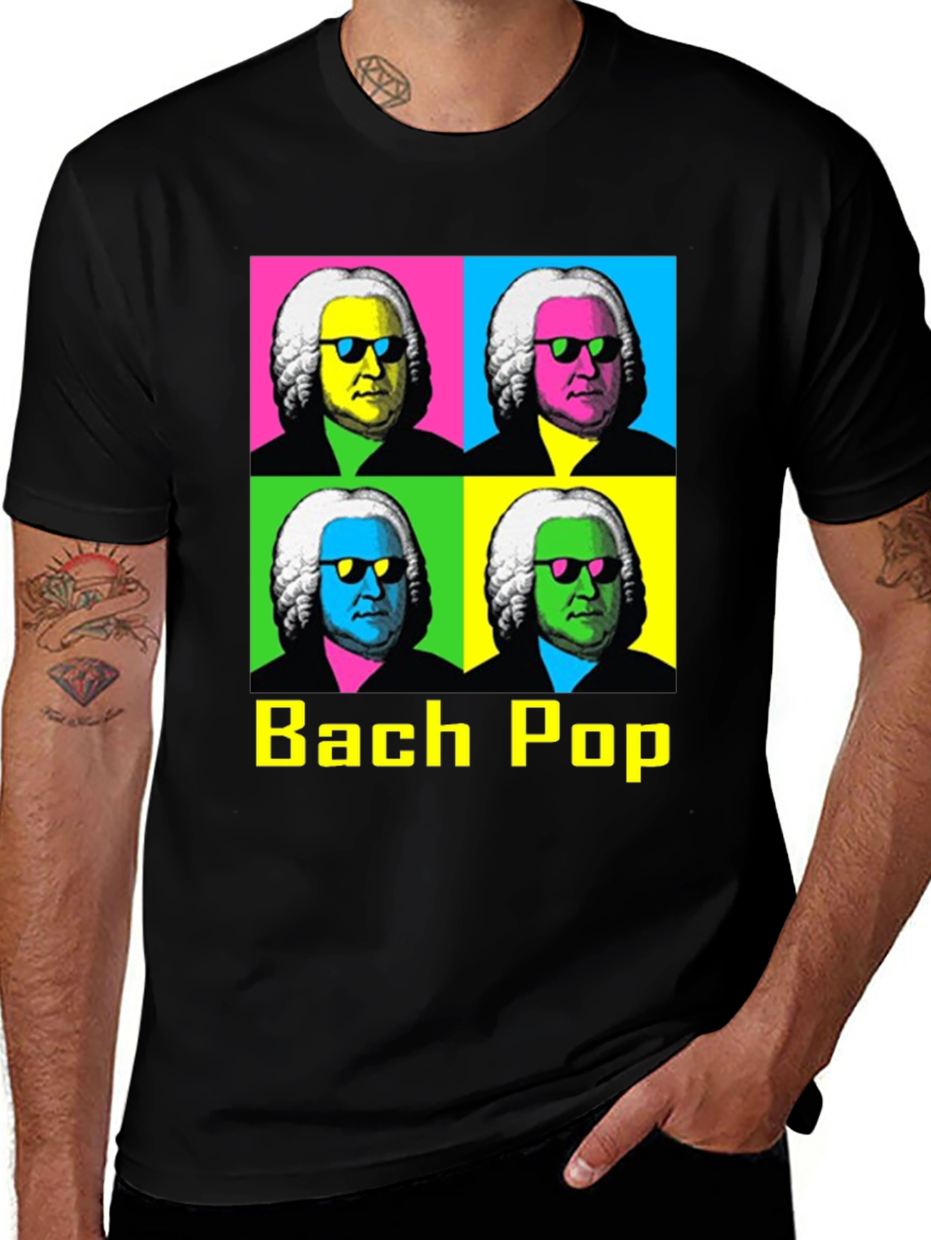 Bach Pop Art T-Shirt - Musical Retro Style