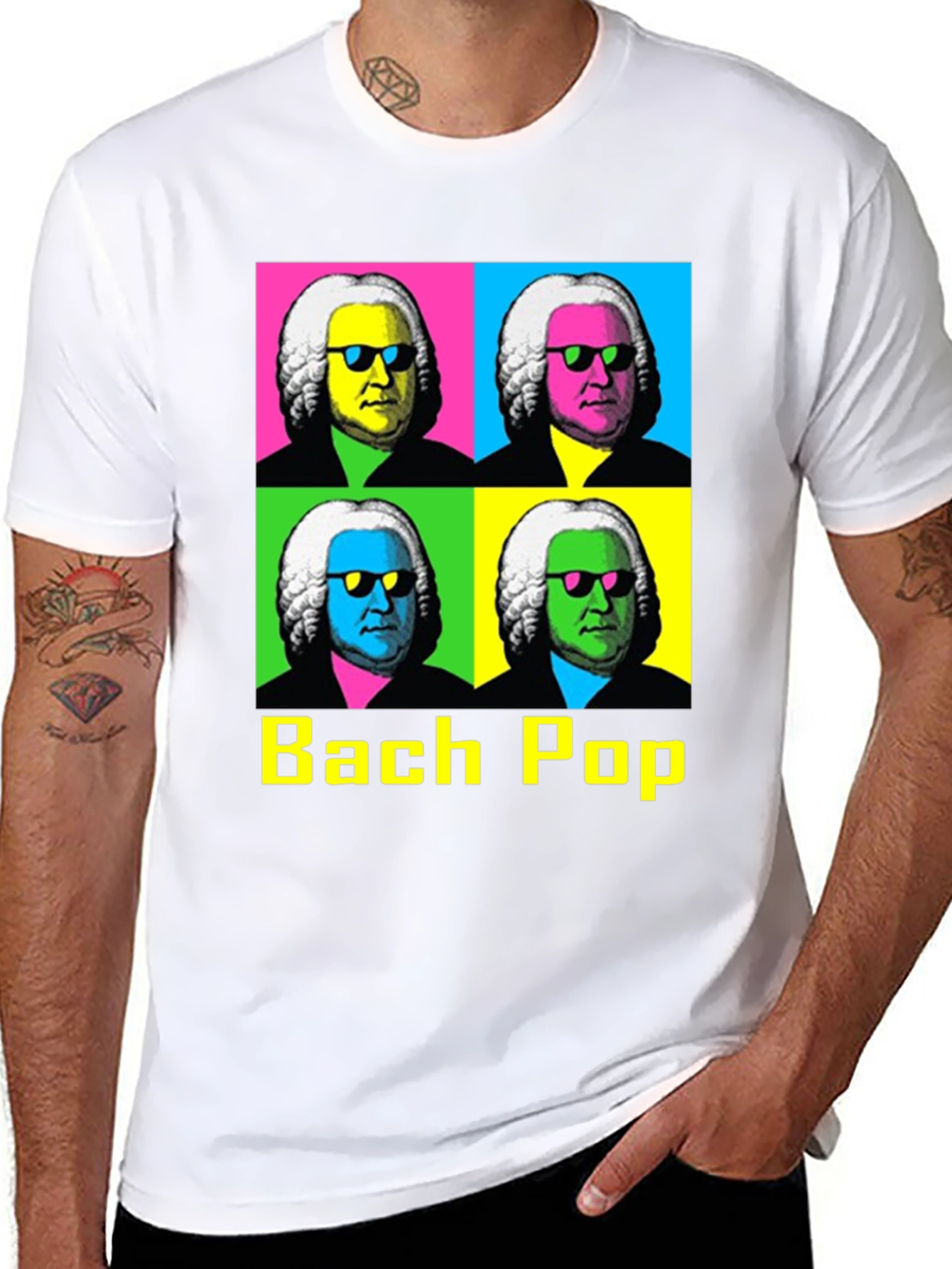 Bach Pop Art T-Shirt - Musical Retro Style
