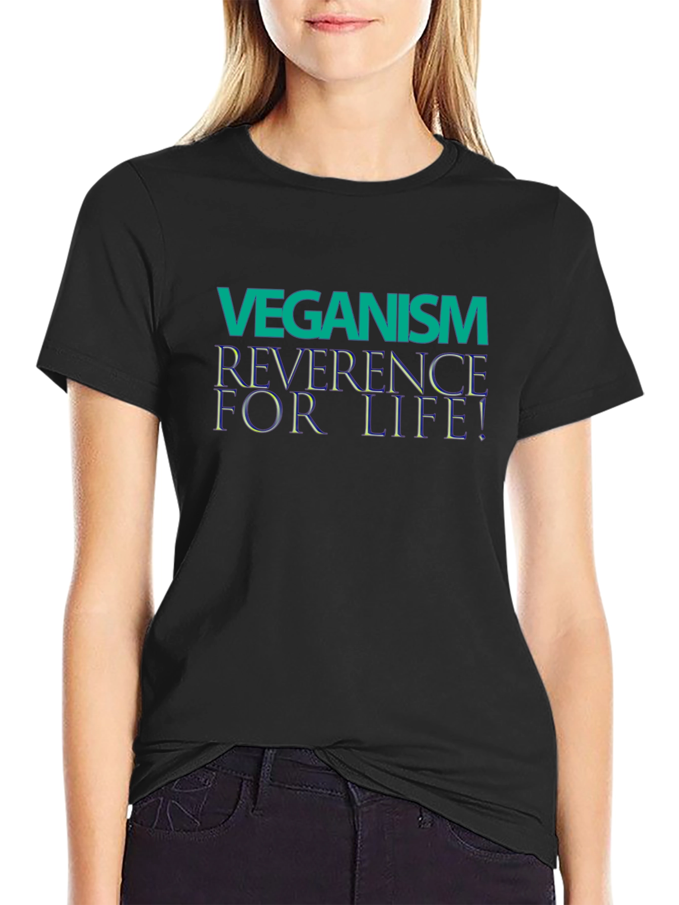 Veganism Reverence for Life Black T-Shirt