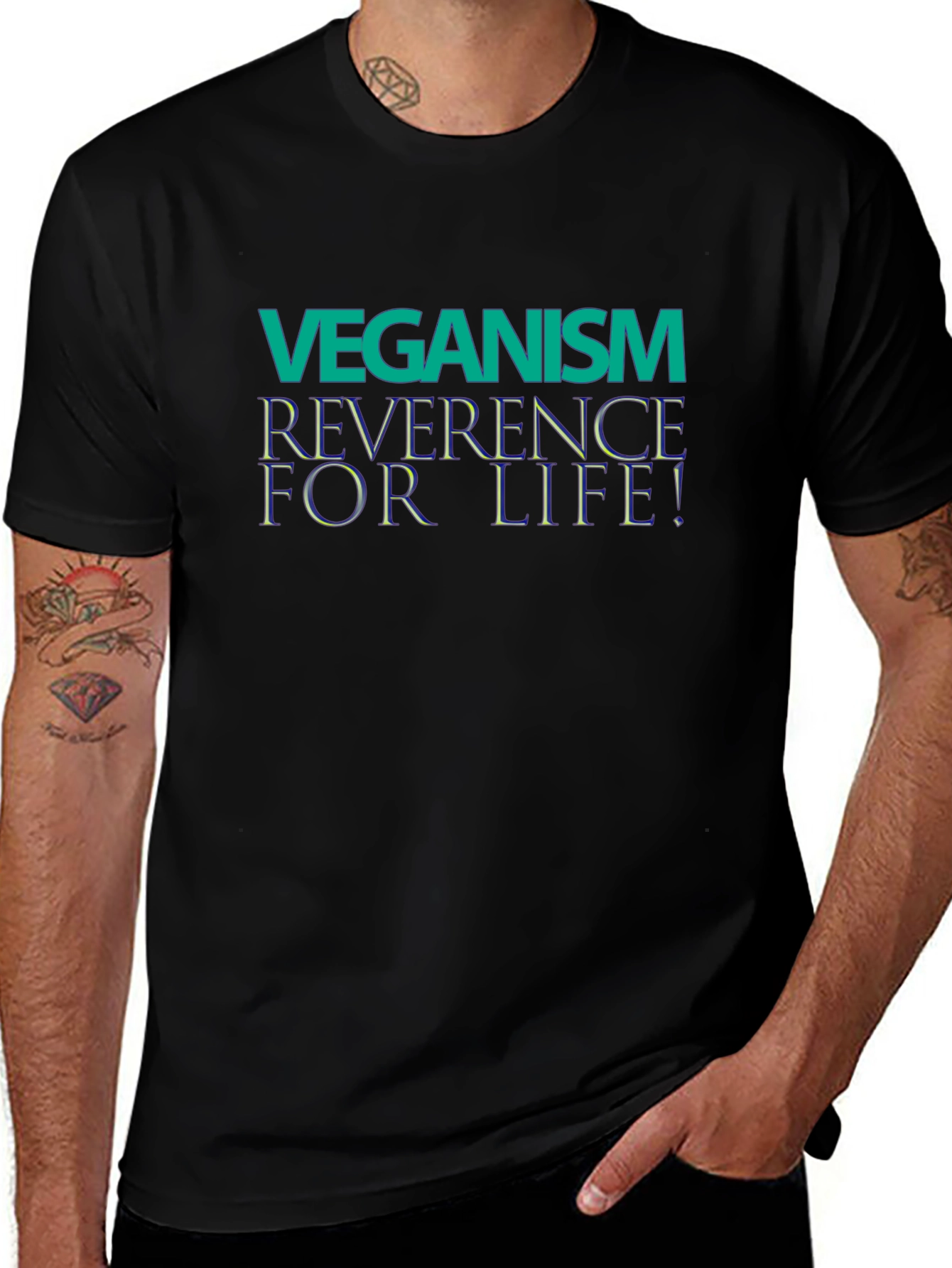 Veganism Reverence for Life Black T-Shirt