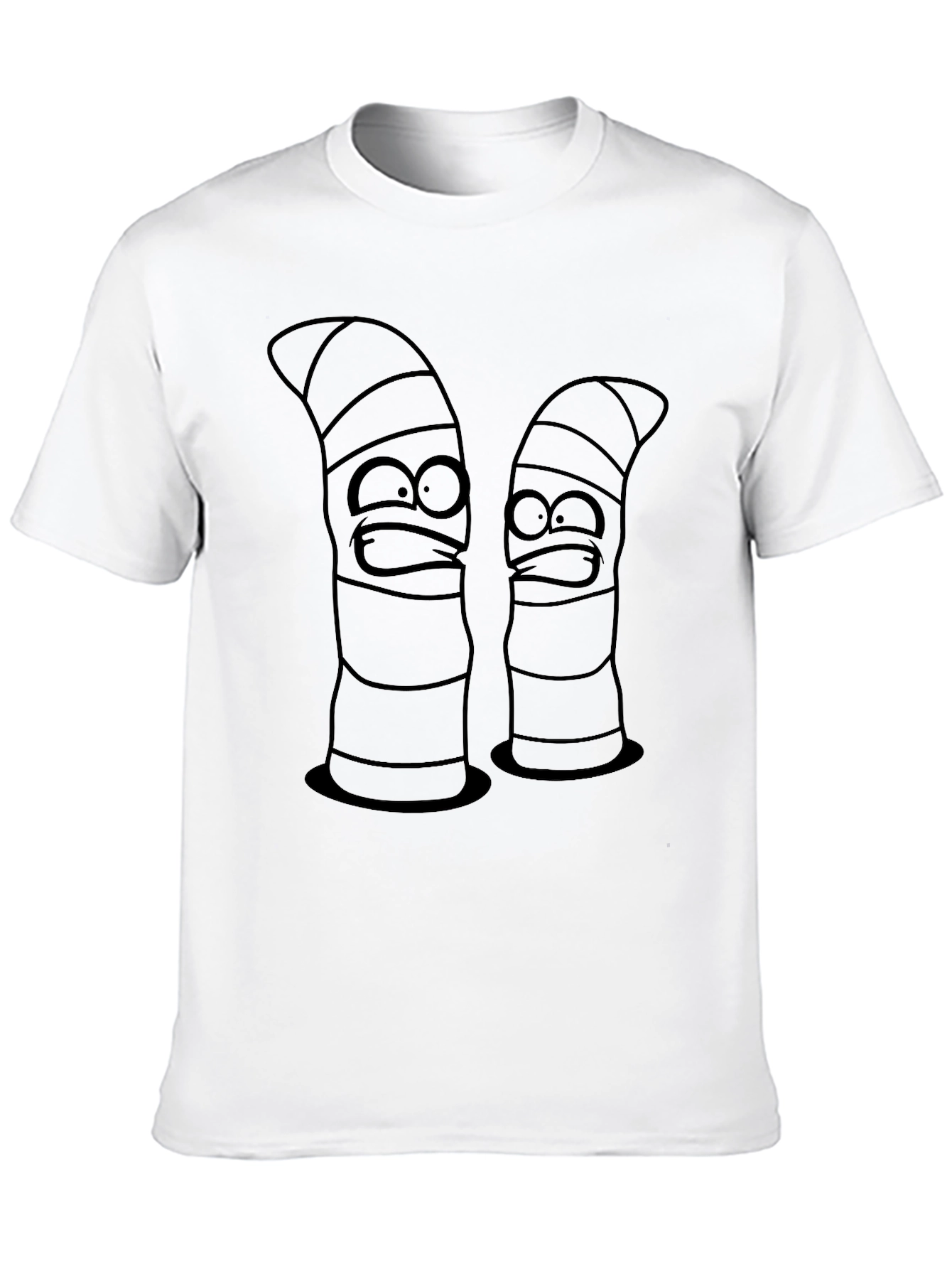 Cartoon Worm Black Graphic Tee