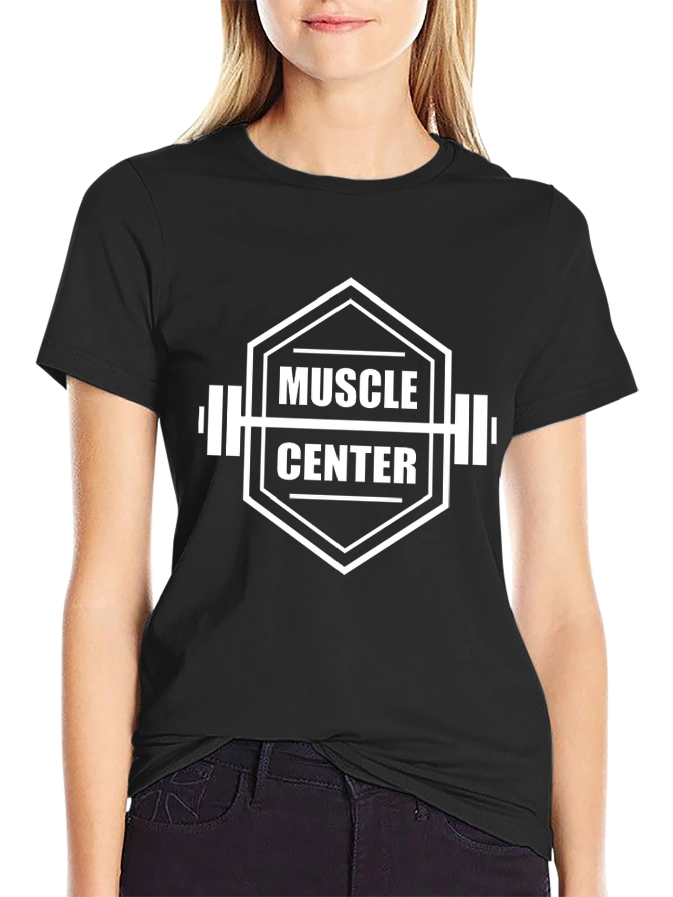 Muscle Center Graphic Tee - Black