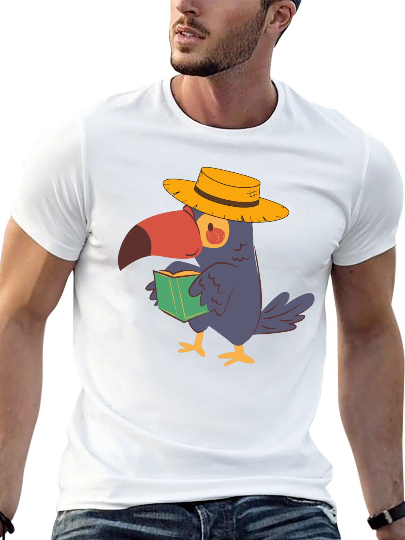 Toucan Reader Black T-Shirt