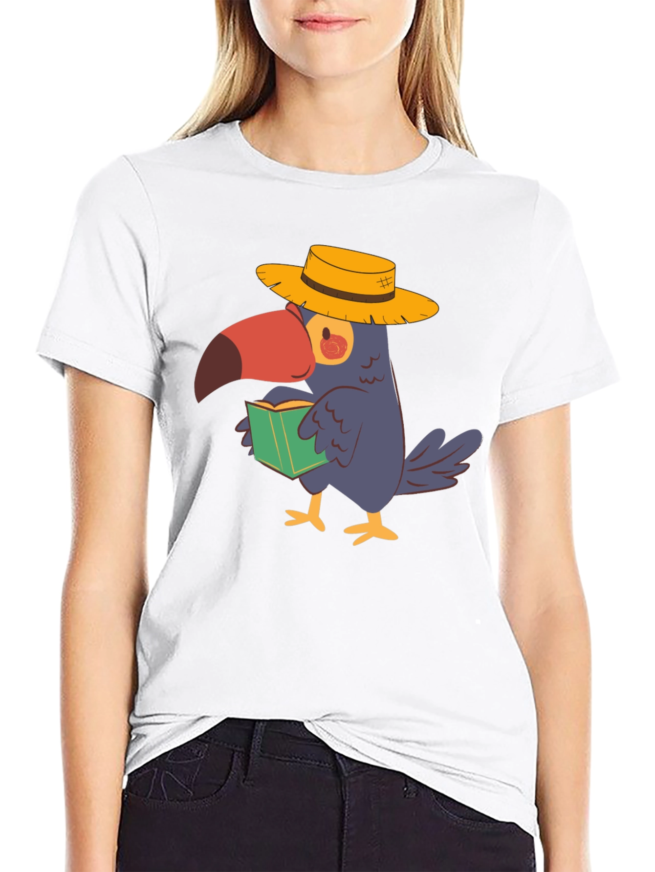 Toucan Reader Black T-Shirt