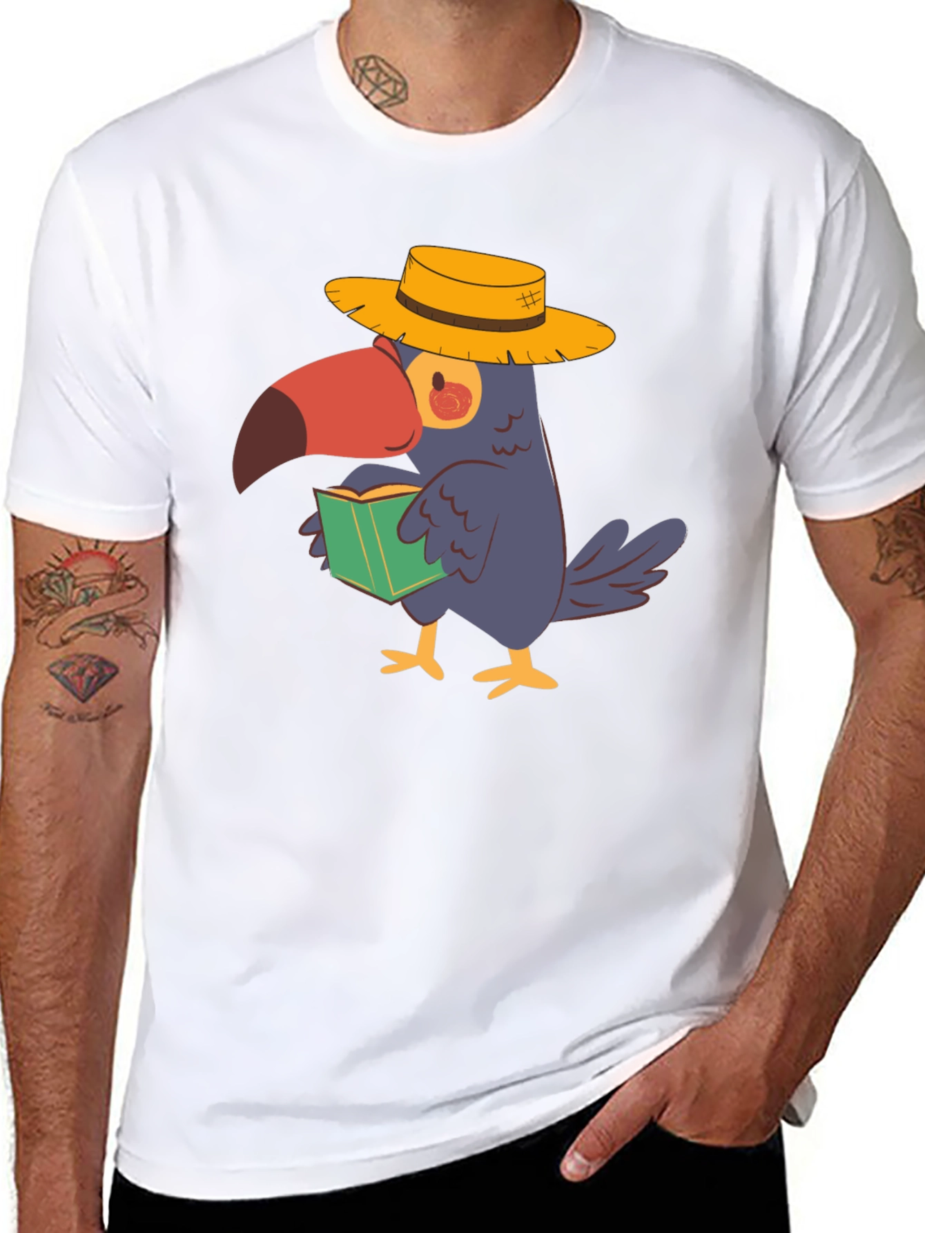 Toucan Reader Black T-Shirt