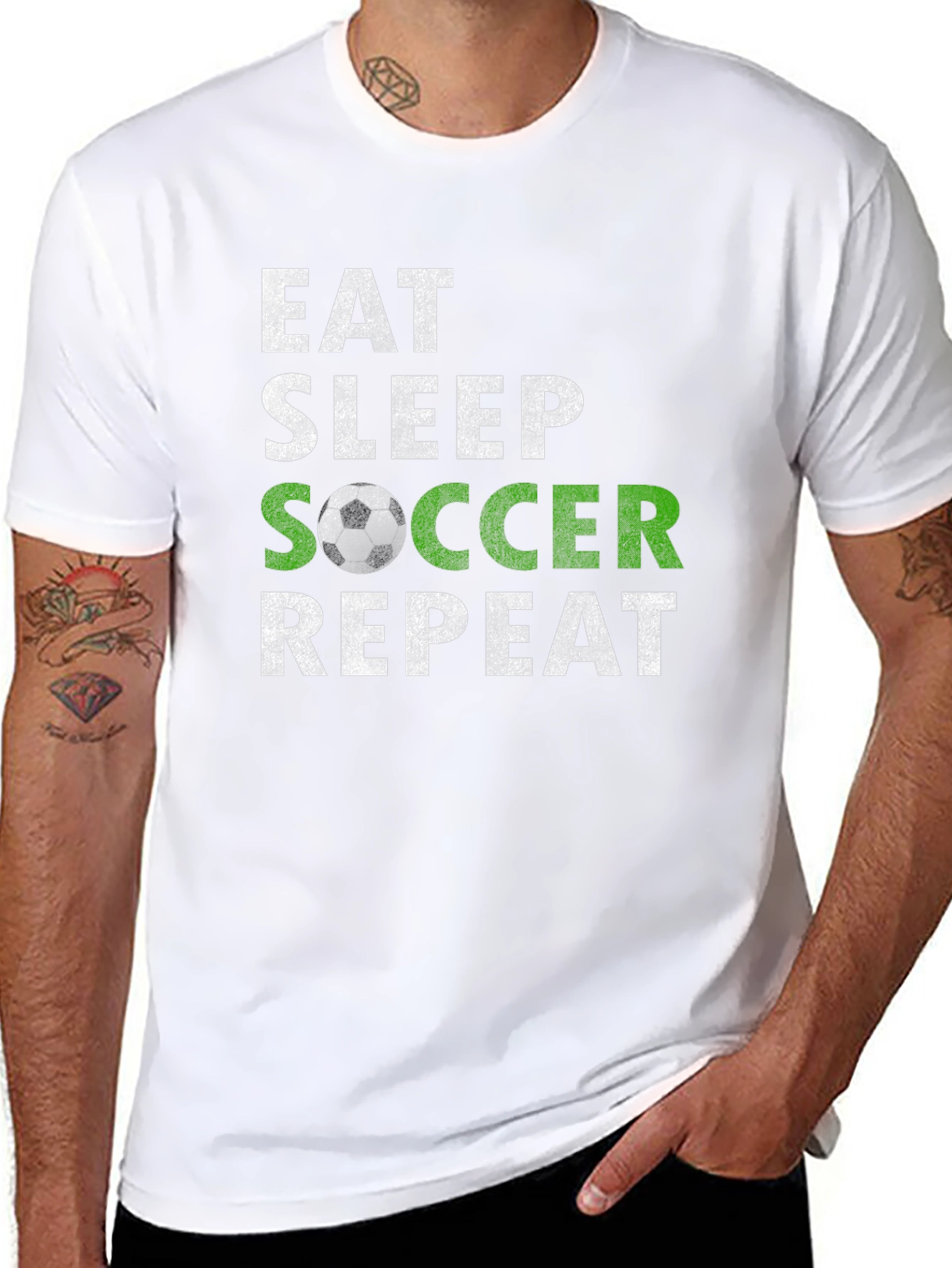 Eat Sleep Soccer Repeat Graphic Tee