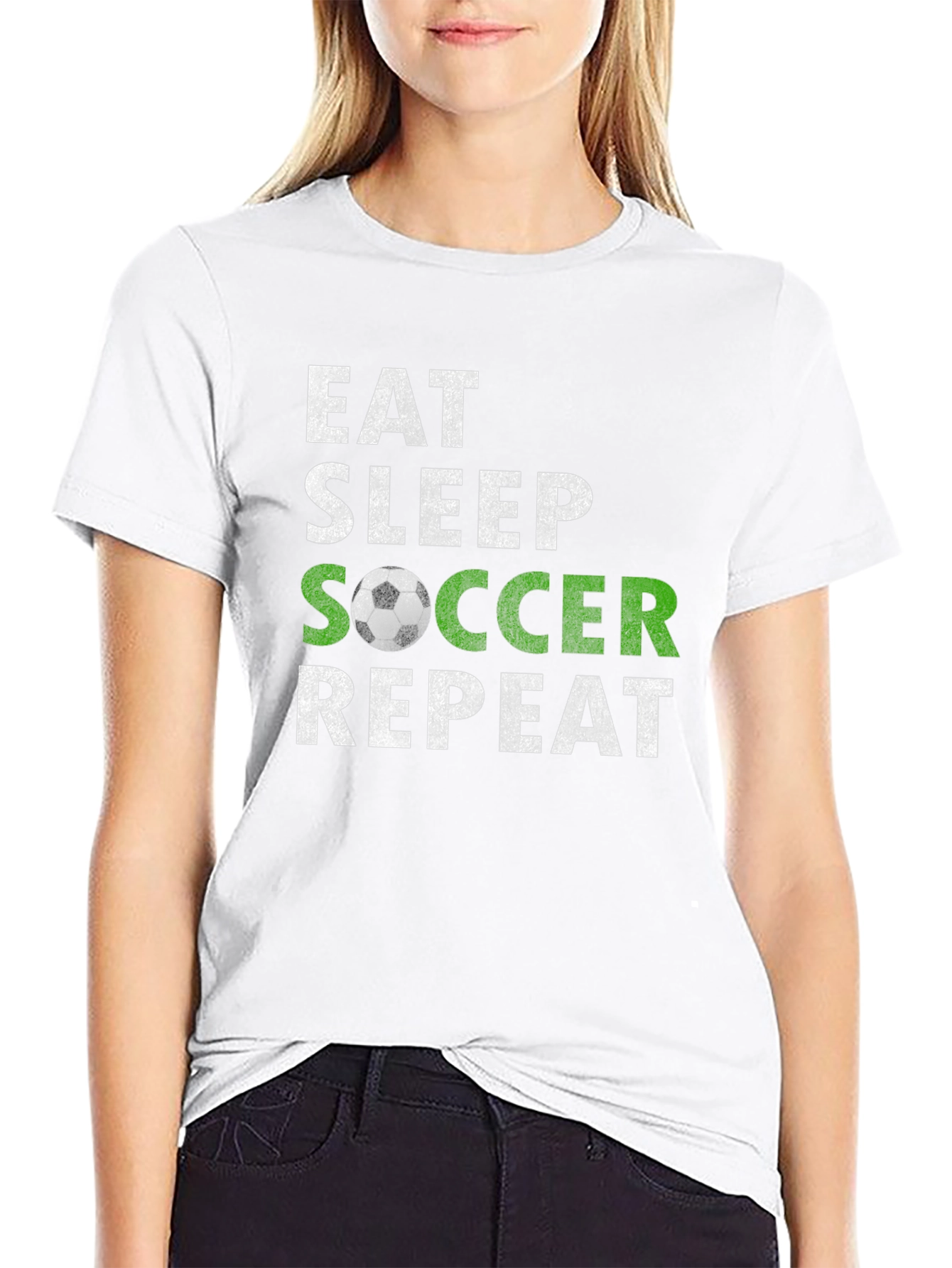 Eat Sleep Soccer Repeat Graphic Tee