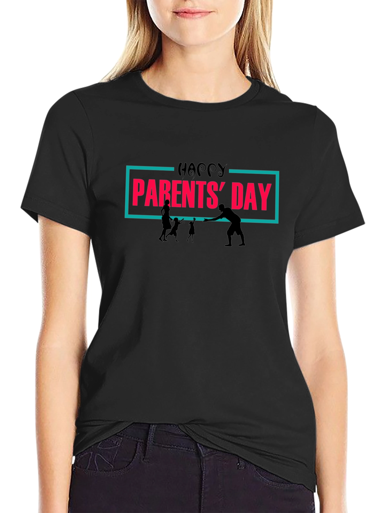 Happy Parents Day Graphic Tee - Black
