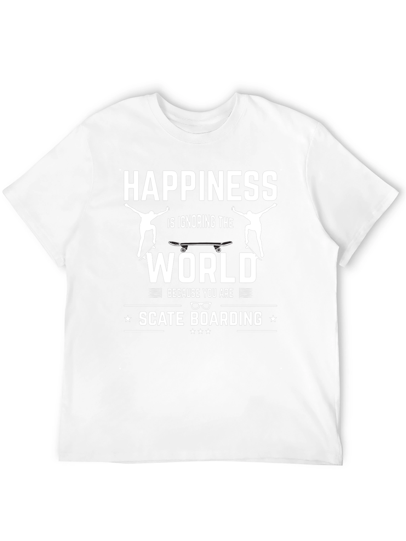 Happiness is Skateboarding T-Shirt - Black