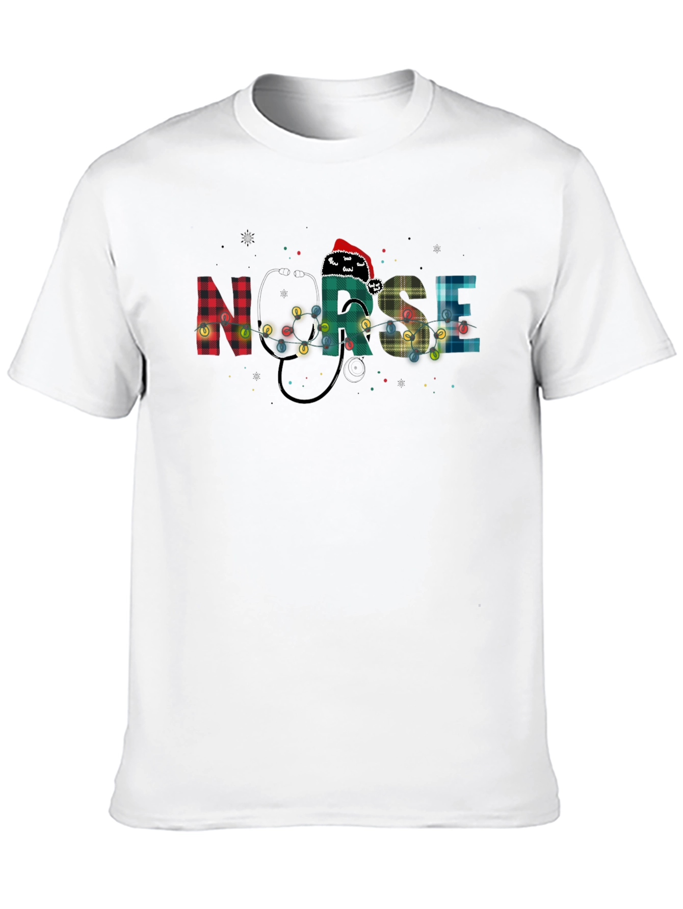 Nurse Christmas Plaid T-Shirt