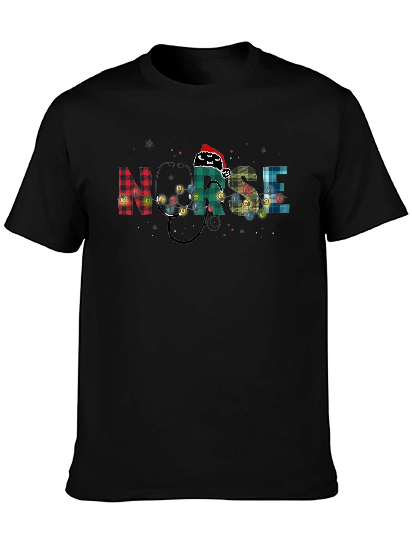 Nurse Christmas Plaid T-Shirt
