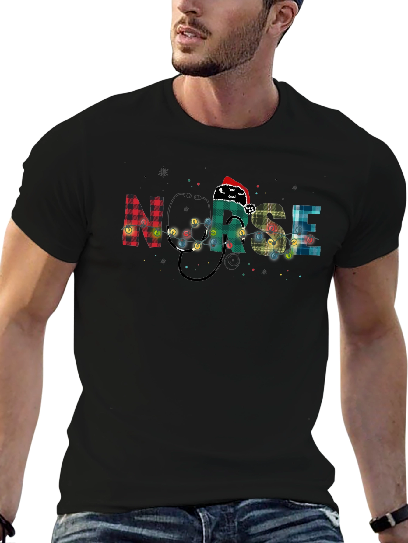 Nurse Christmas Plaid T-Shirt