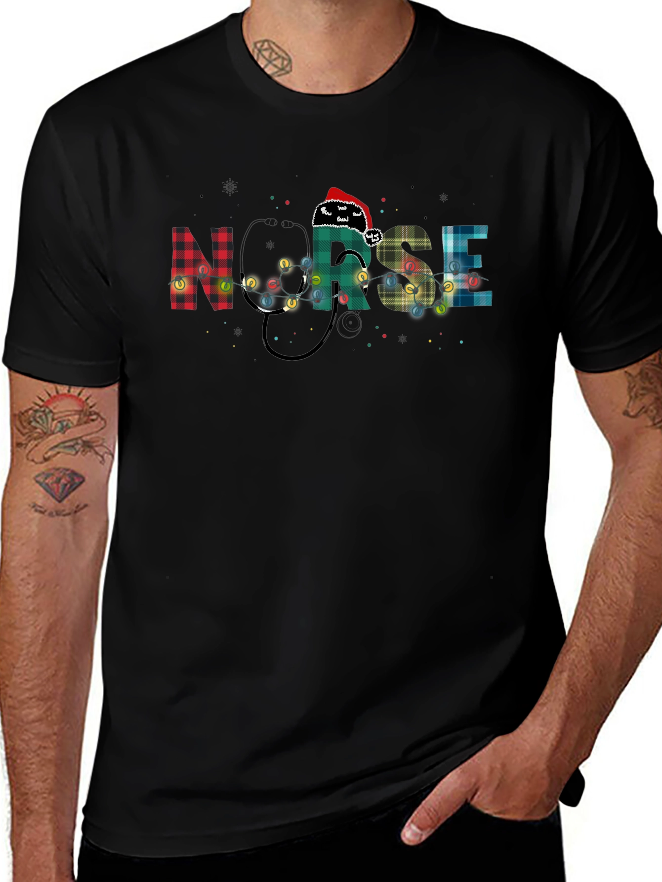 Nurse Christmas Plaid T-Shirt
