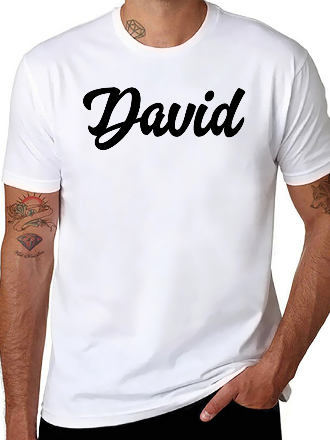 Mens Black David Graphic T-Shirt