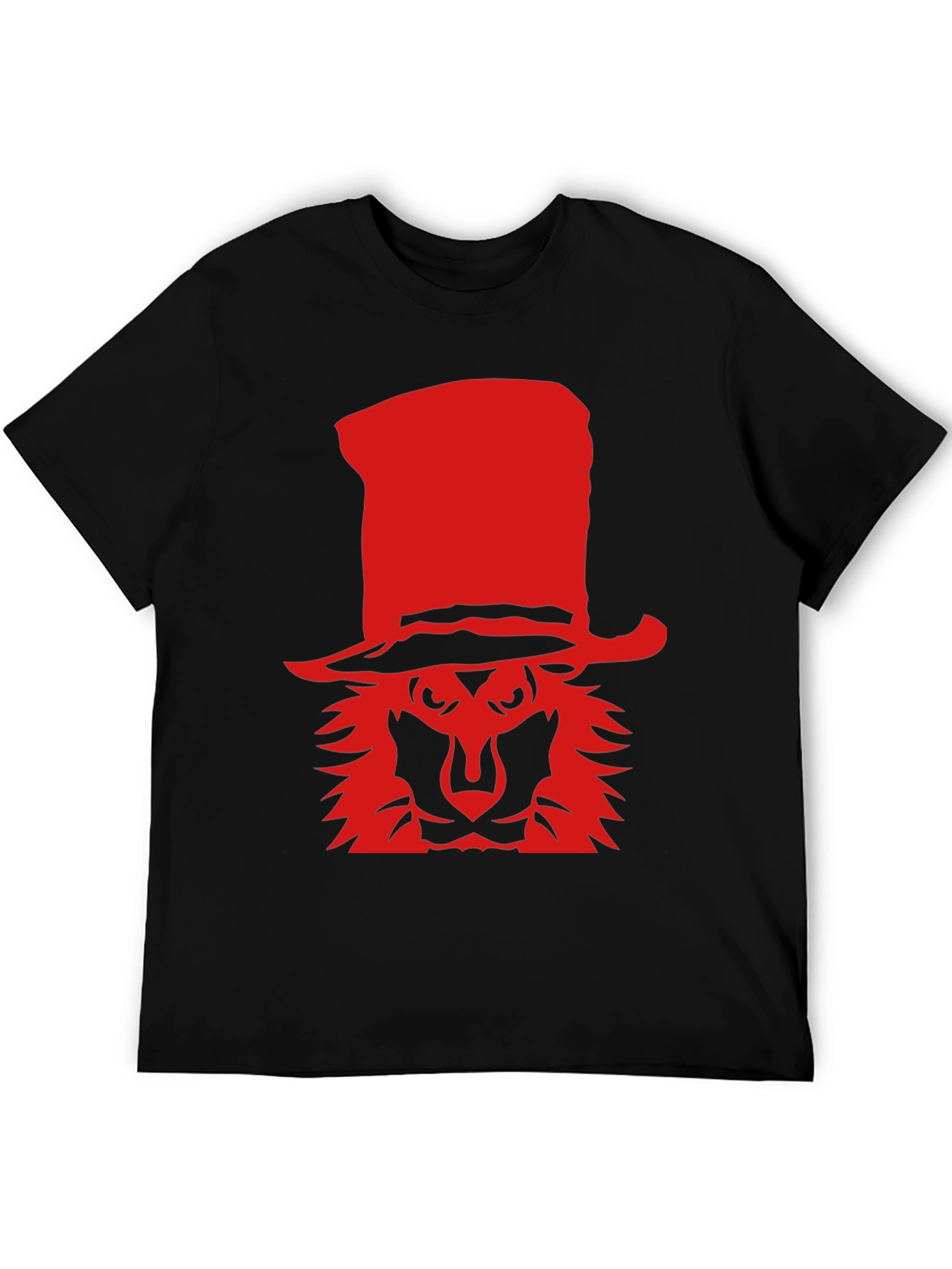 Lion in a Hat Black T-Shirt
