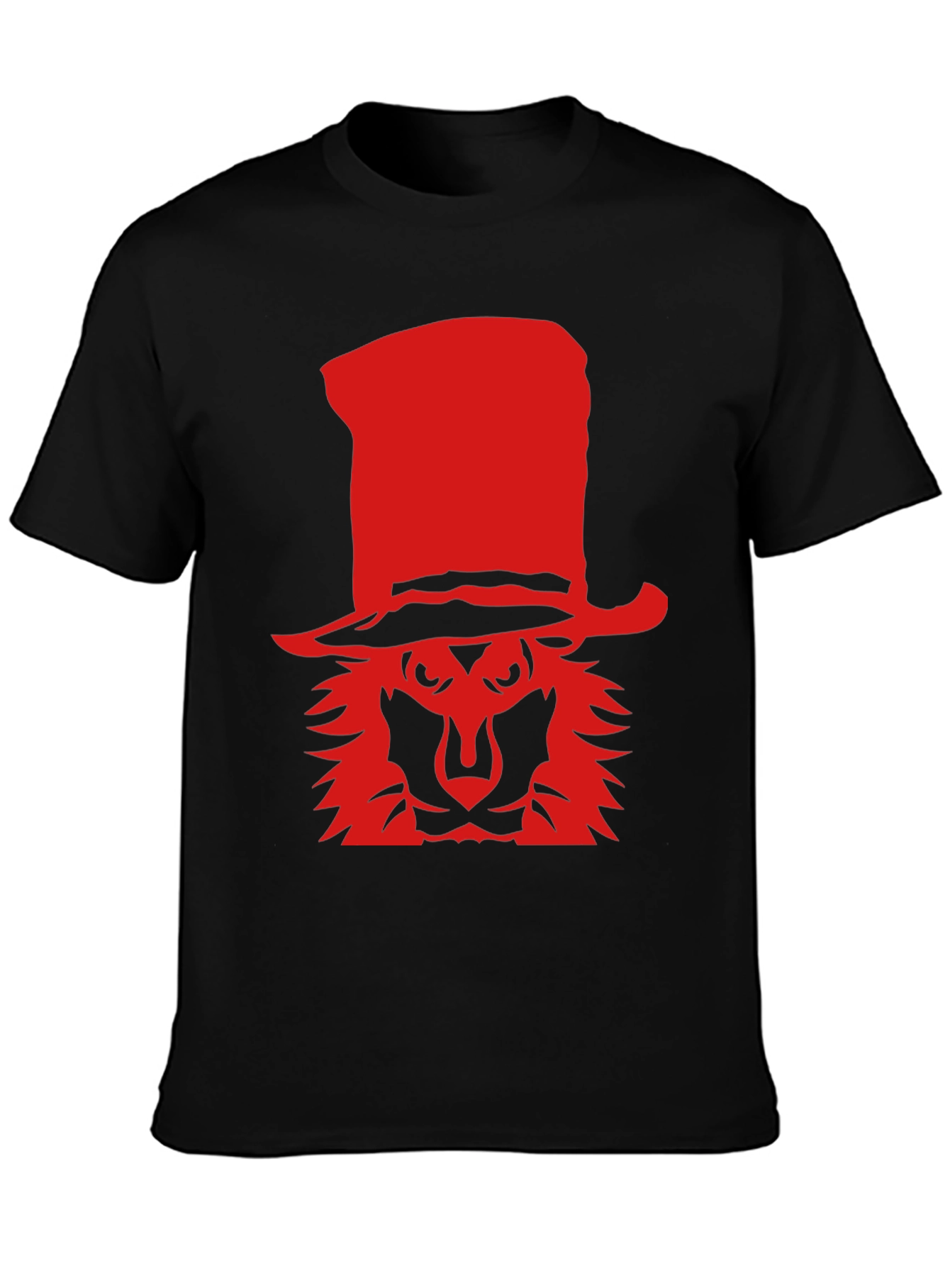 Lion in a Hat Black T-Shirt