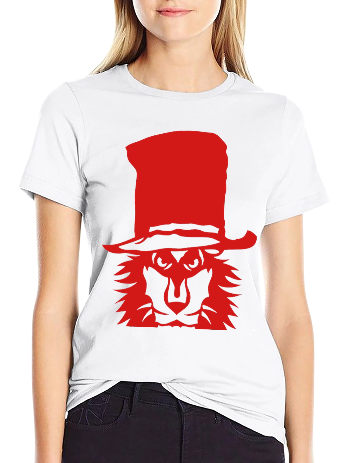 Lion in a Hat Black T-Shirt