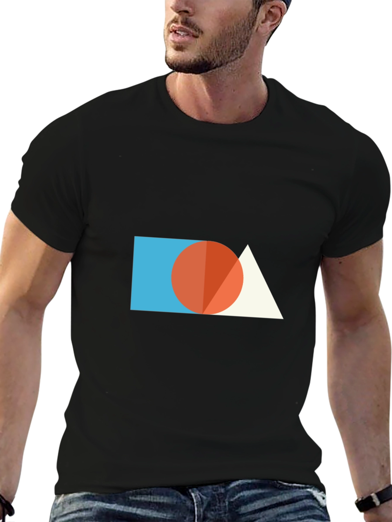 Geometric Graphic Tee - Modern Minimalist Design