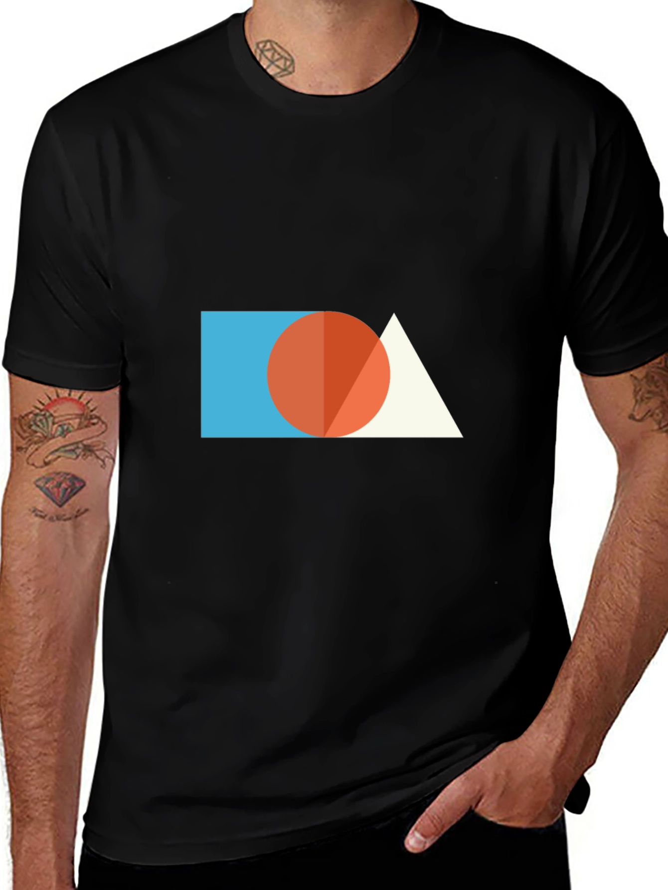 Geometric Graphic Tee - Modern Minimalist Design