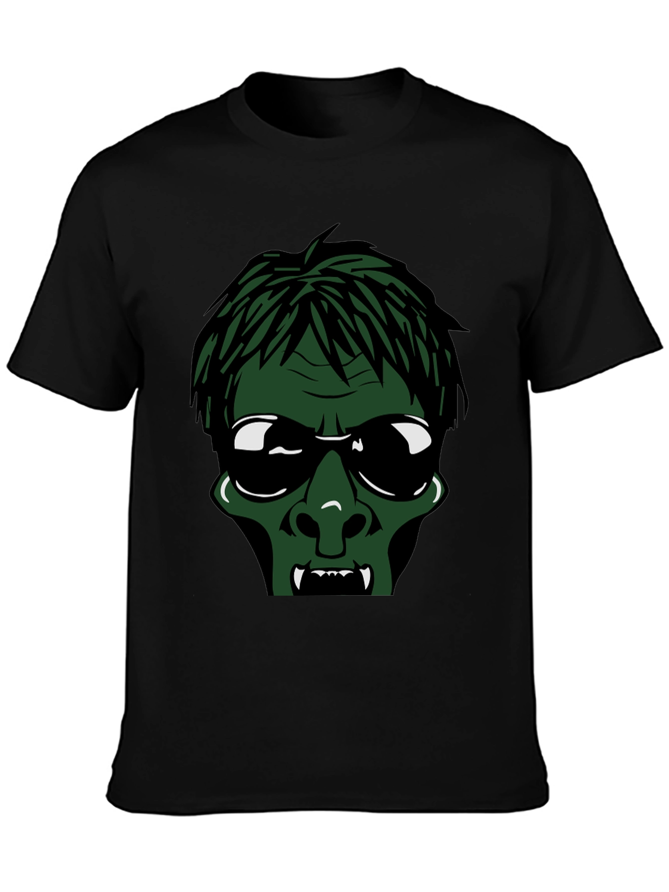 Zombie Face Black T-Shirt