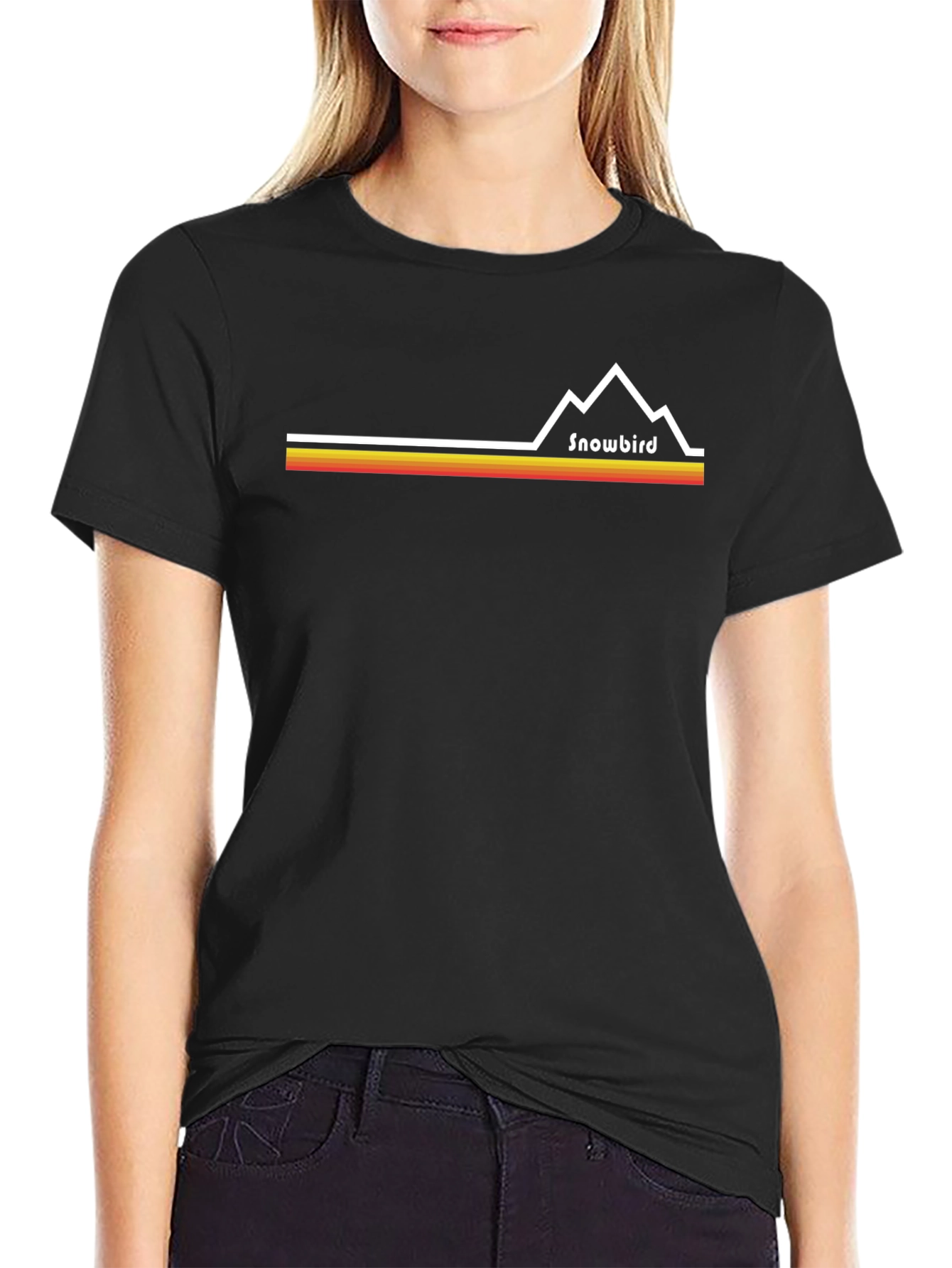 Snowbird Retro Mountain Graphic Tee - Black