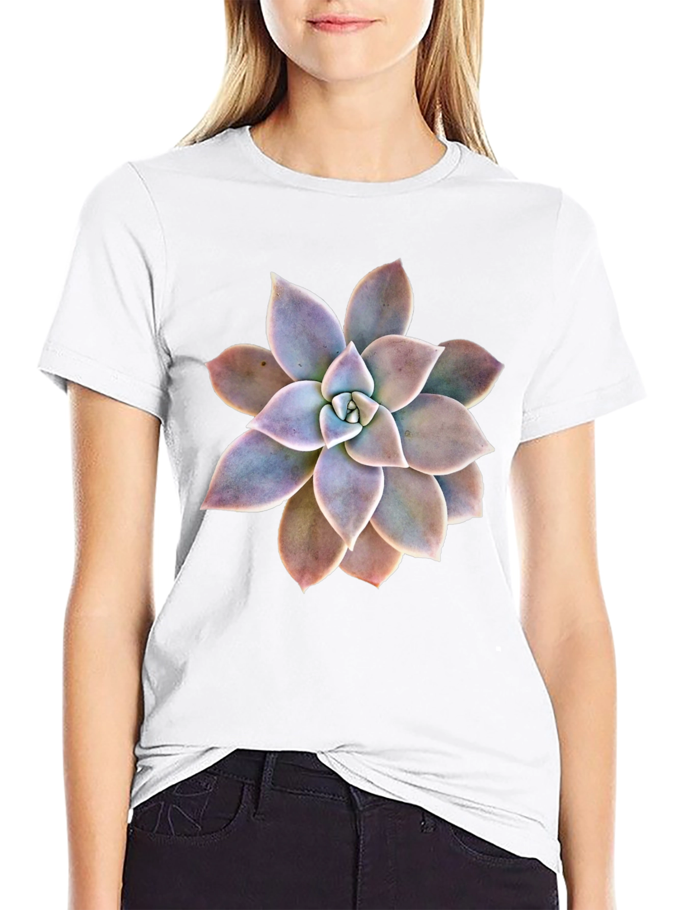 Succulent Graphic Black T-Shirt