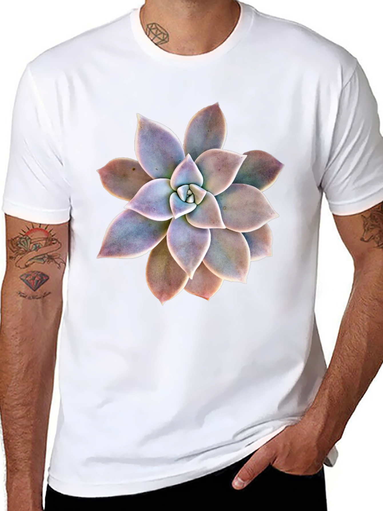 Succulent Graphic Black T-Shirt