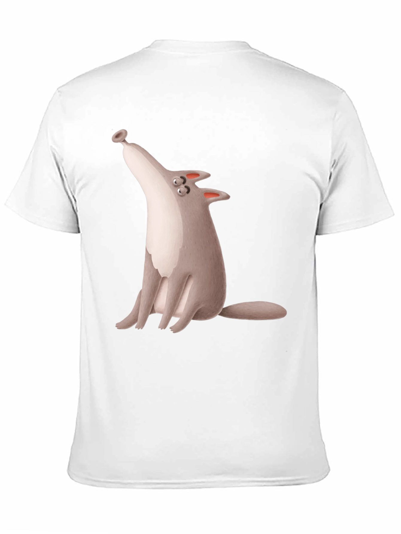 Cartoon Wolf Graphic Black T-Shirt