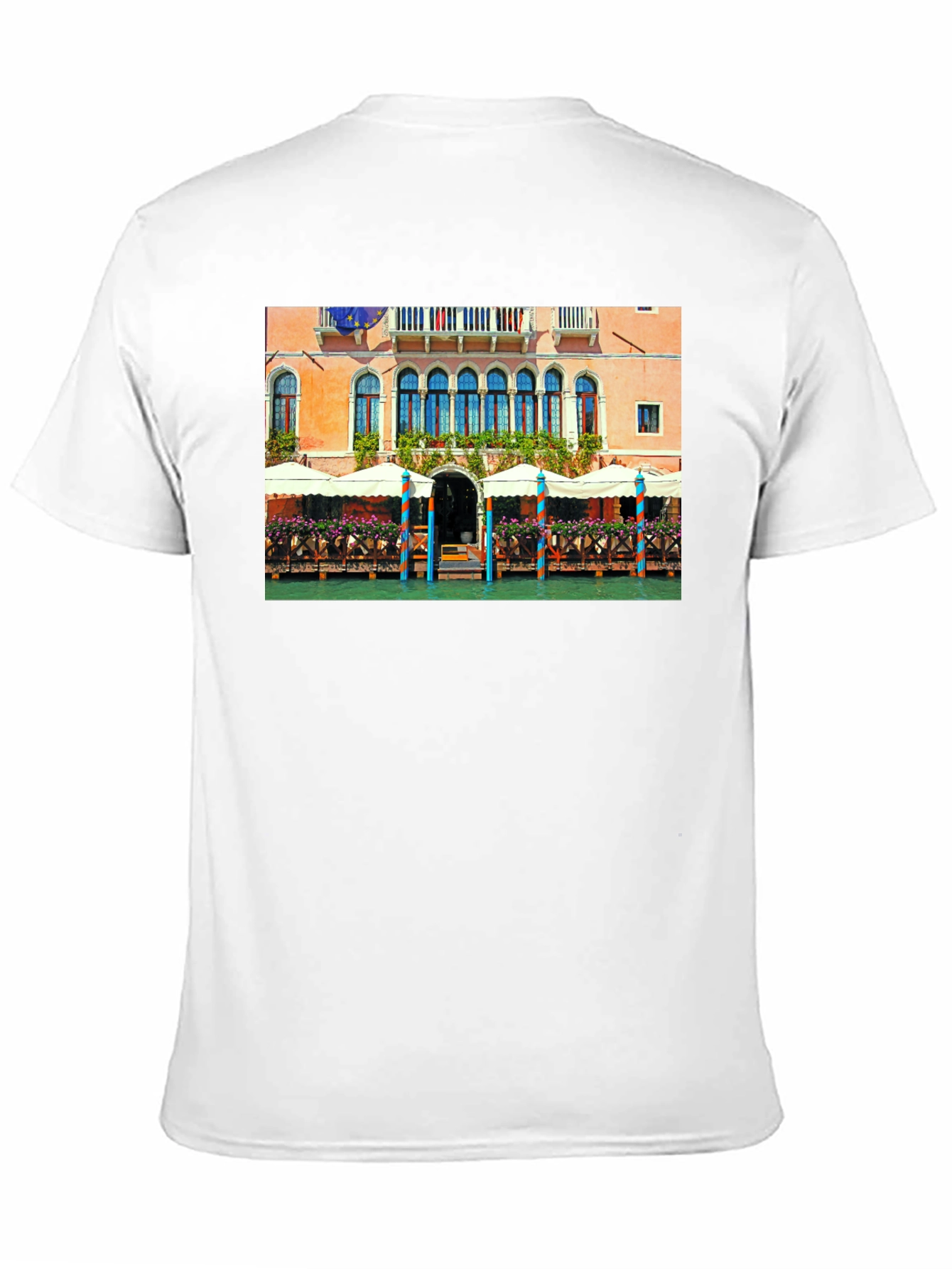 Venice Building Graphic Tee - Canal Scene T-Shirt