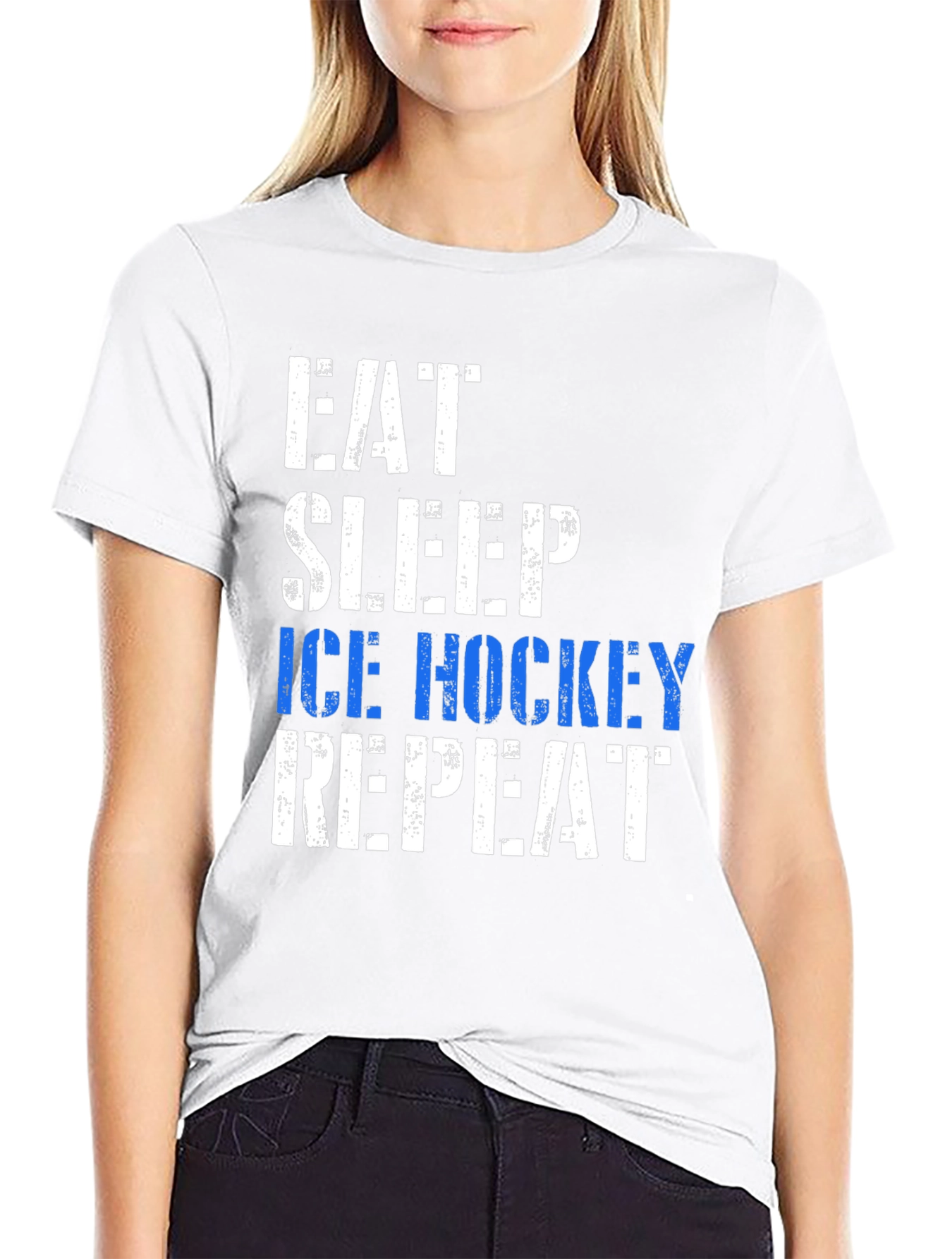 Eat Sleep Ice Hockey Repeat Graphic Tee
