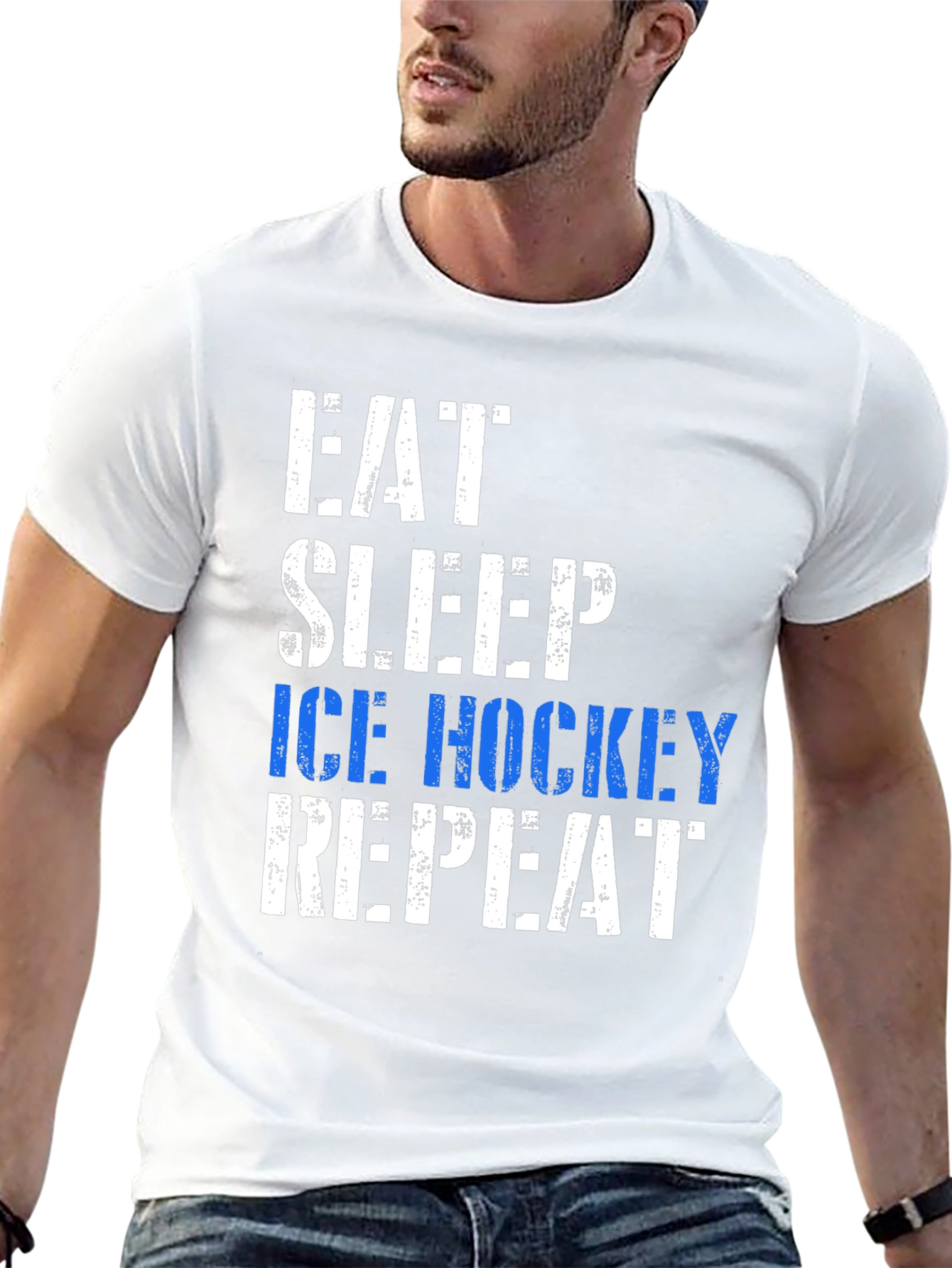 Eat Sleep Ice Hockey Repeat Graphic Tee