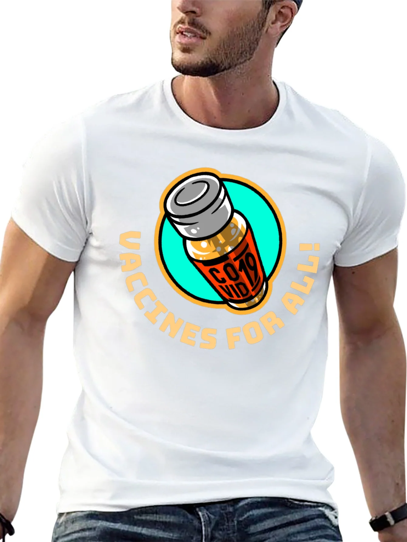 Vaccines For All T-Shirt - Modern Graphic Tee