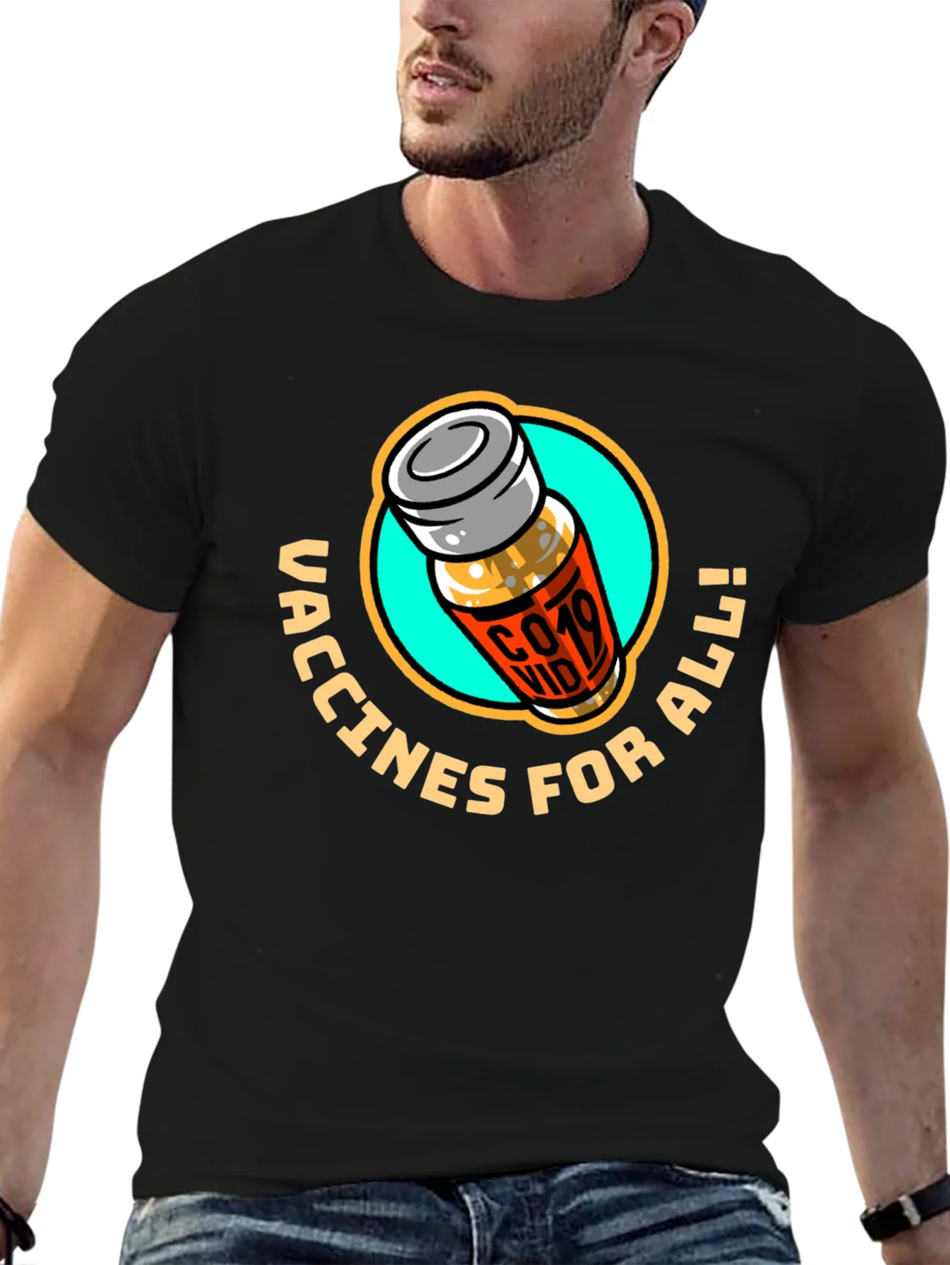 Vaccines For All T-Shirt - Modern Graphic Tee