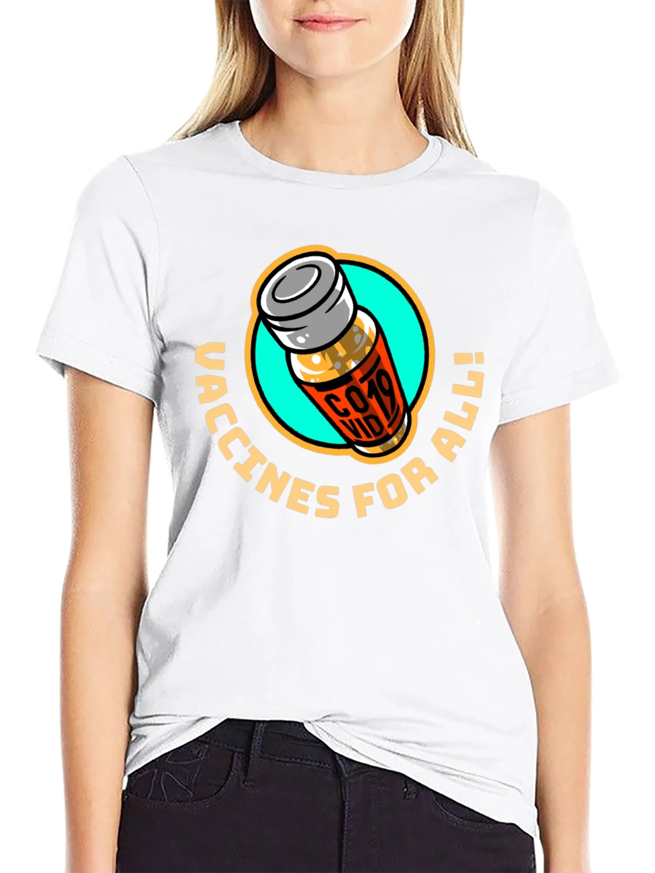Vaccines For All T-Shirt - Modern Graphic Tee