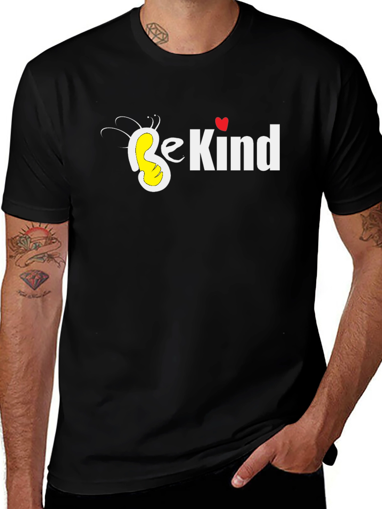 Be Kind T-Shirt: Black Tee with Heart