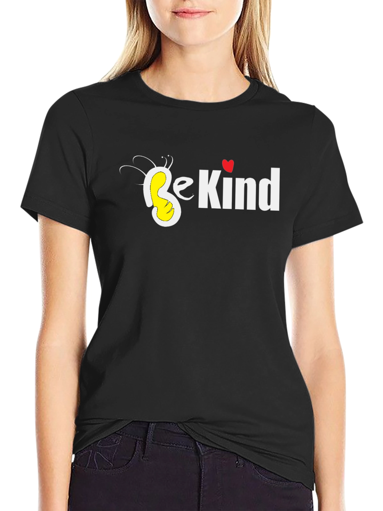 Be Kind T-Shirt: Black Tee with Heart