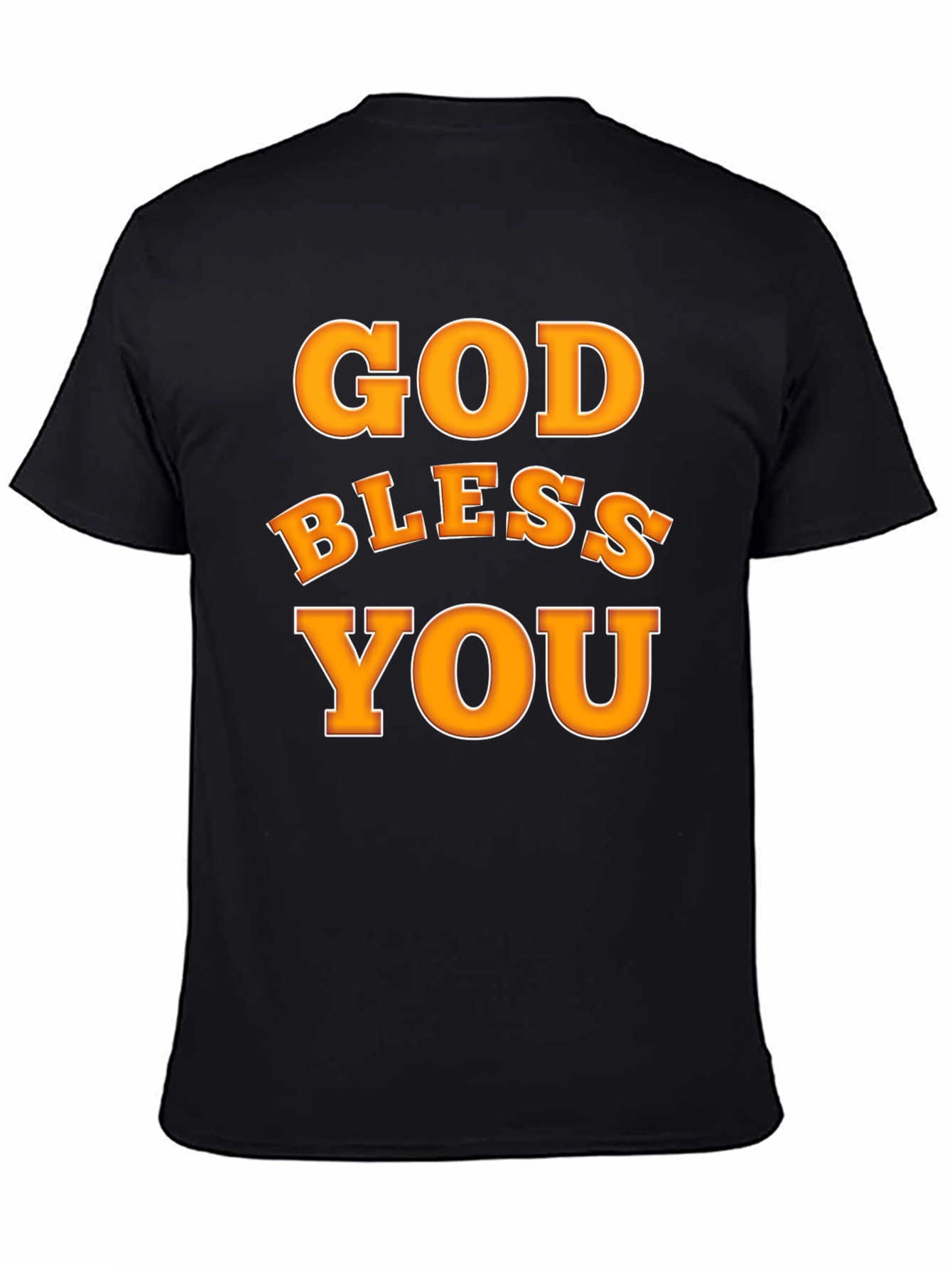 God Bless You Graphic T-Shirt Black Cotton