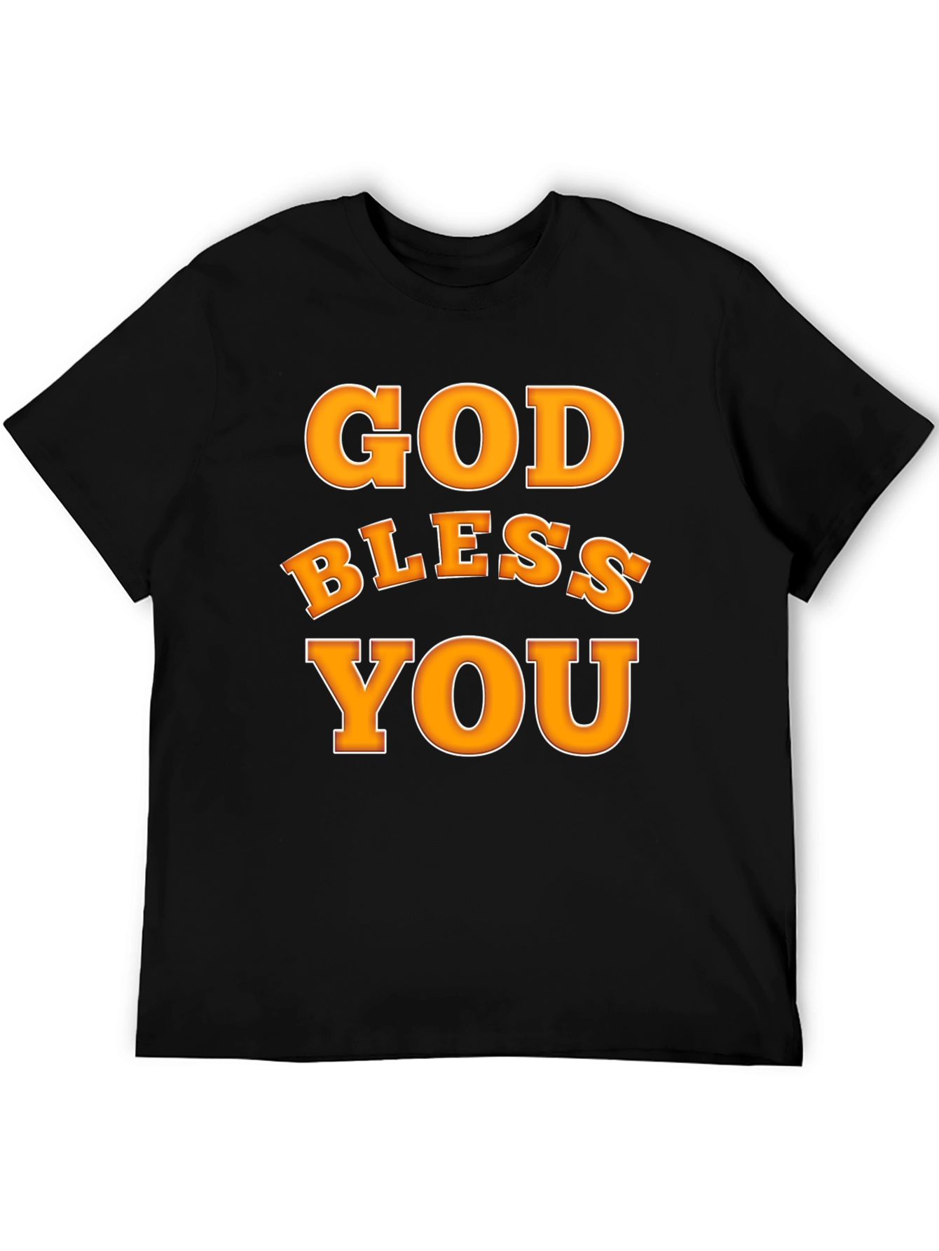 God Bless You Graphic T-Shirt Black Cotton