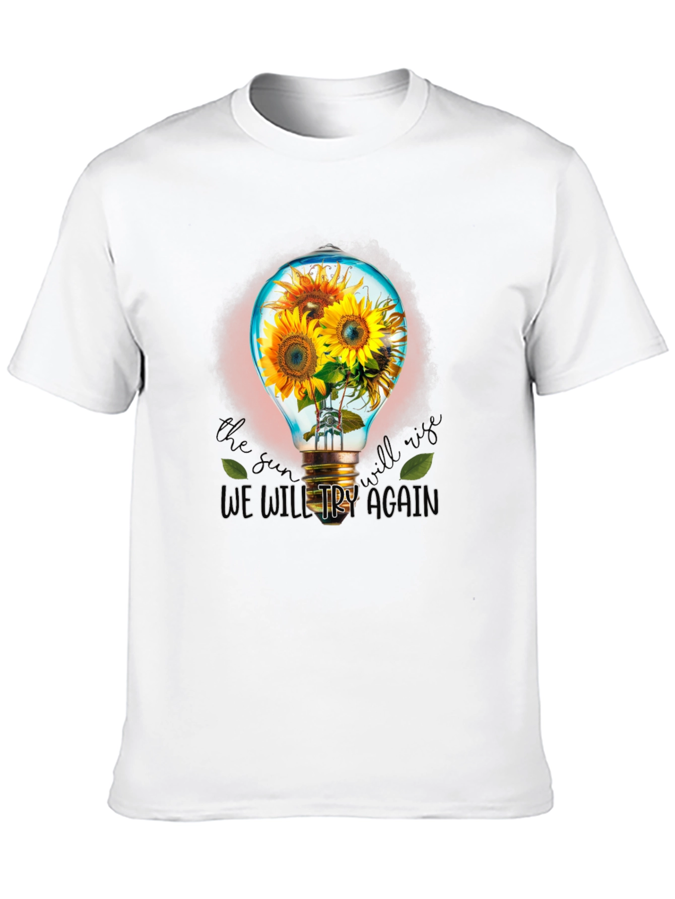 Sunflower Lightbulb Graphic T-Shirt - Try Again Design
