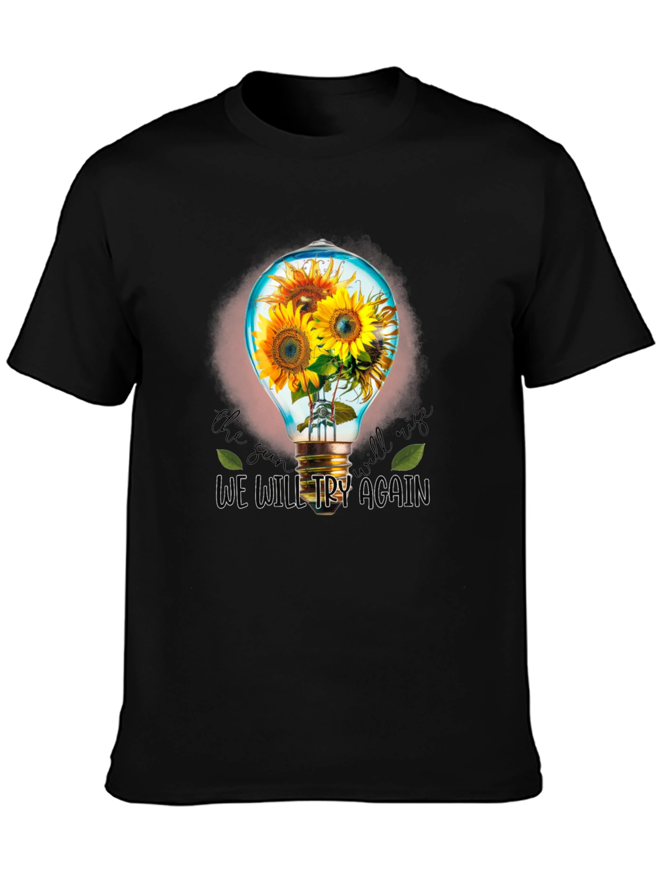 Sunflower Lightbulb Graphic T-Shirt - Try Again Design
