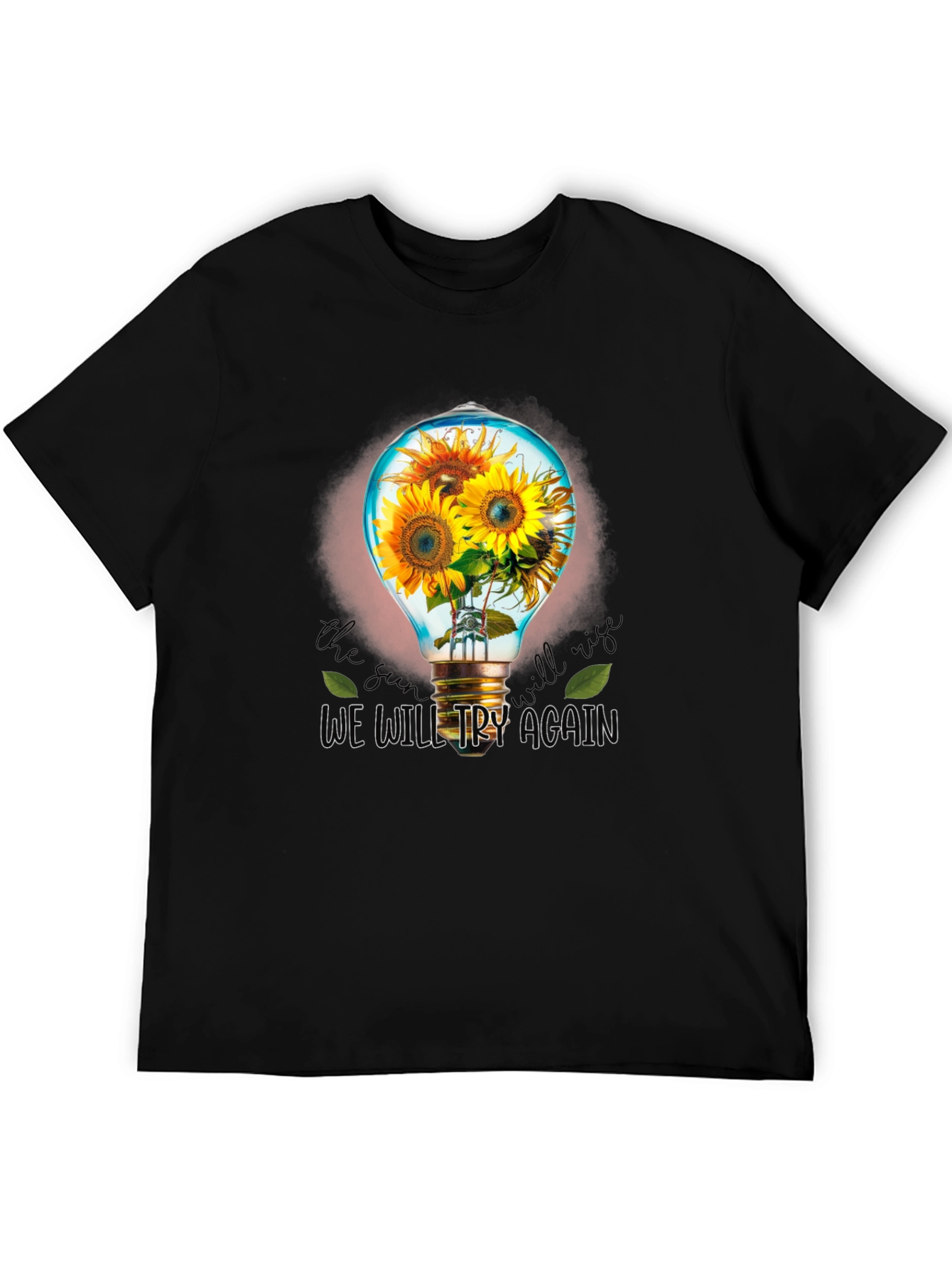 Sunflower Lightbulb Graphic T-Shirt - Try Again Design