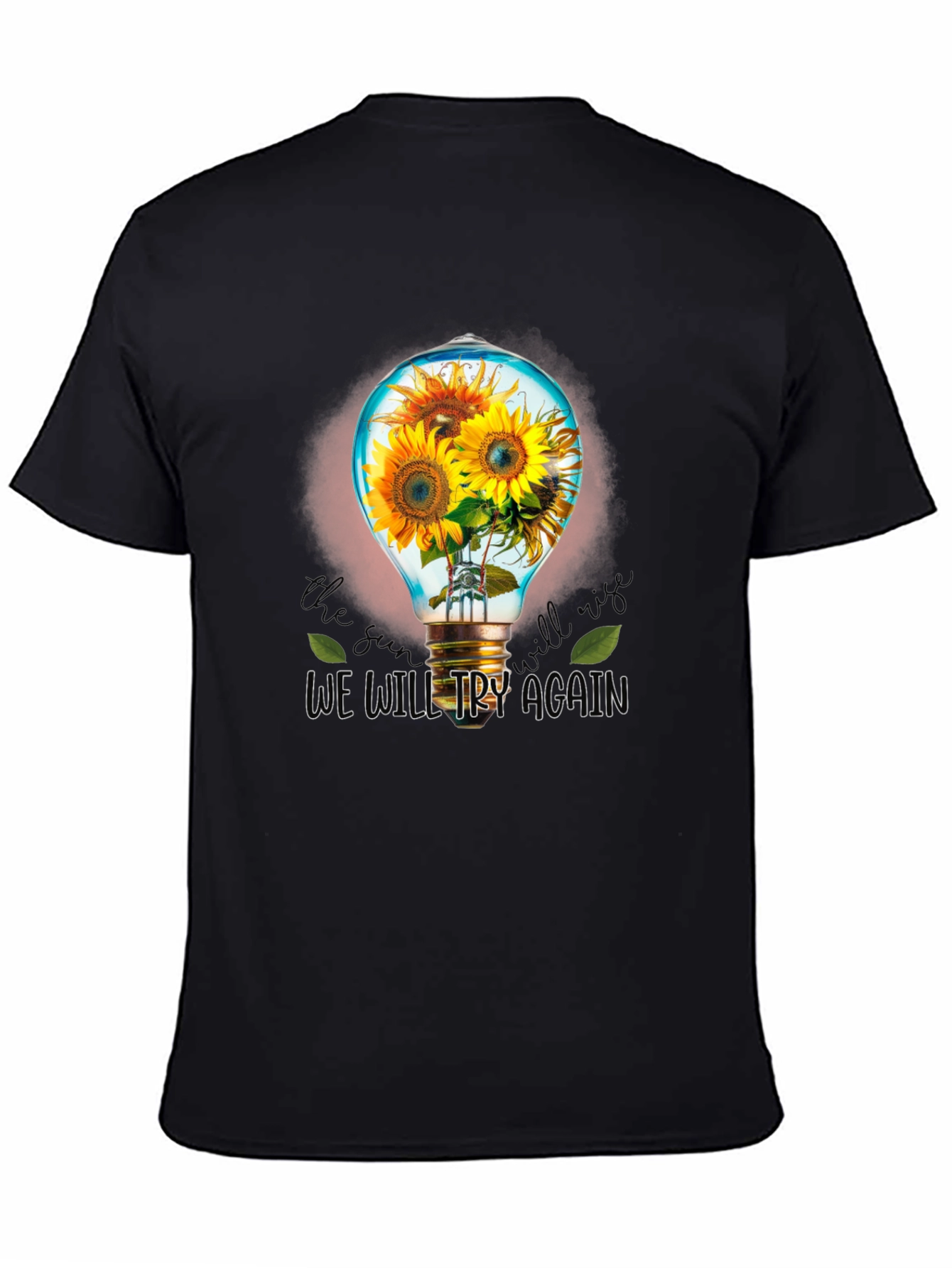 Sunflower Lightbulb Graphic T-Shirt - Try Again Design