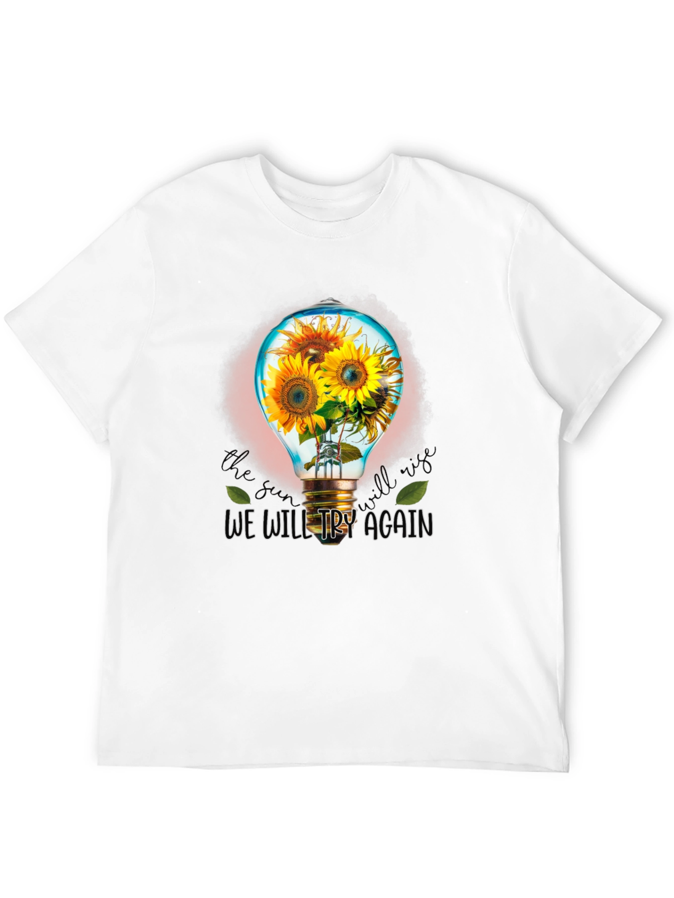 Sunflower Lightbulb Graphic T-Shirt - Try Again Design
