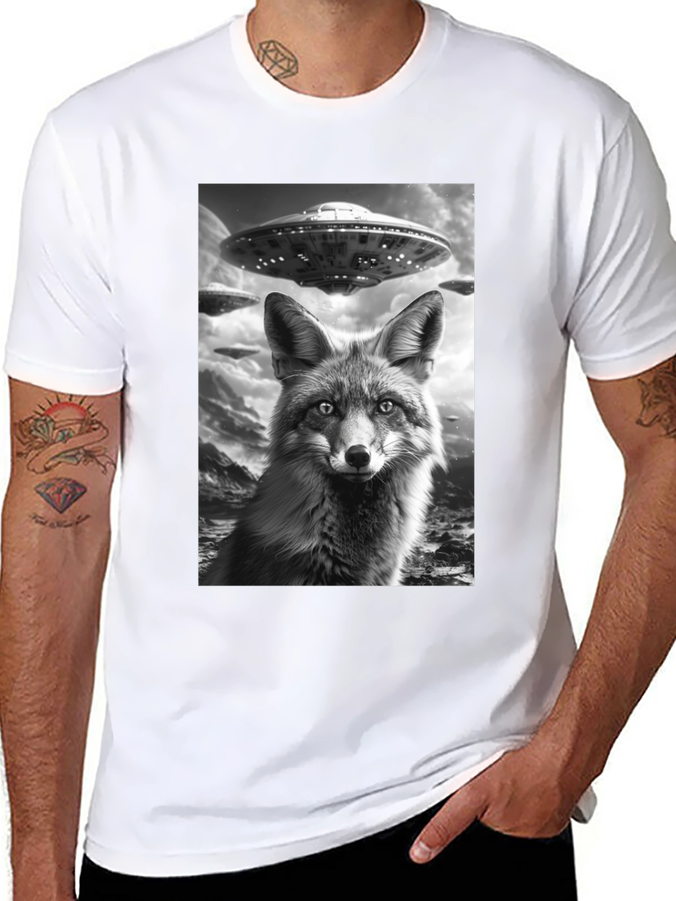 Fox UFO Graphic T-Shirt - Black Cotton Tee