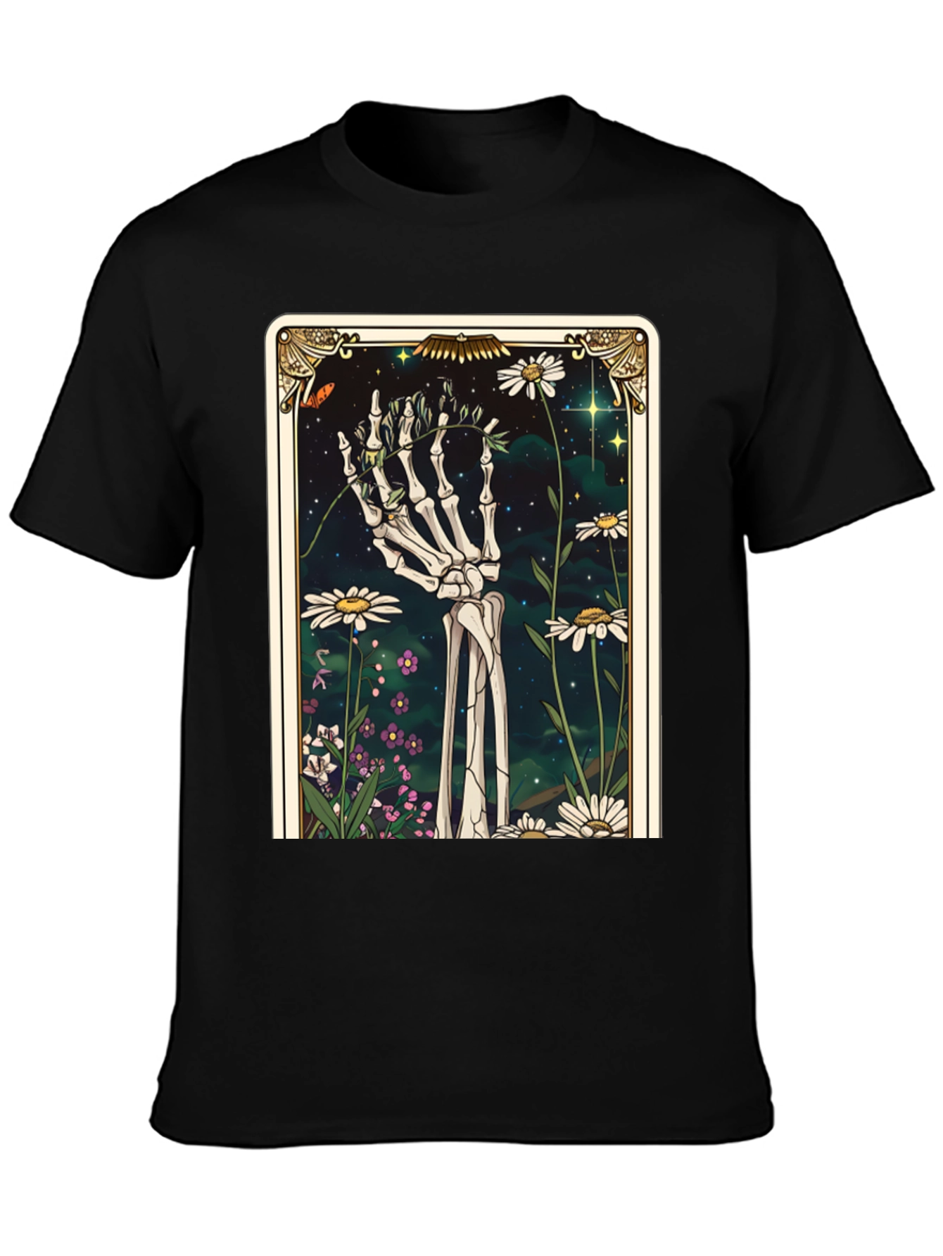 Floral Skeleton Tarot Graphic Tee