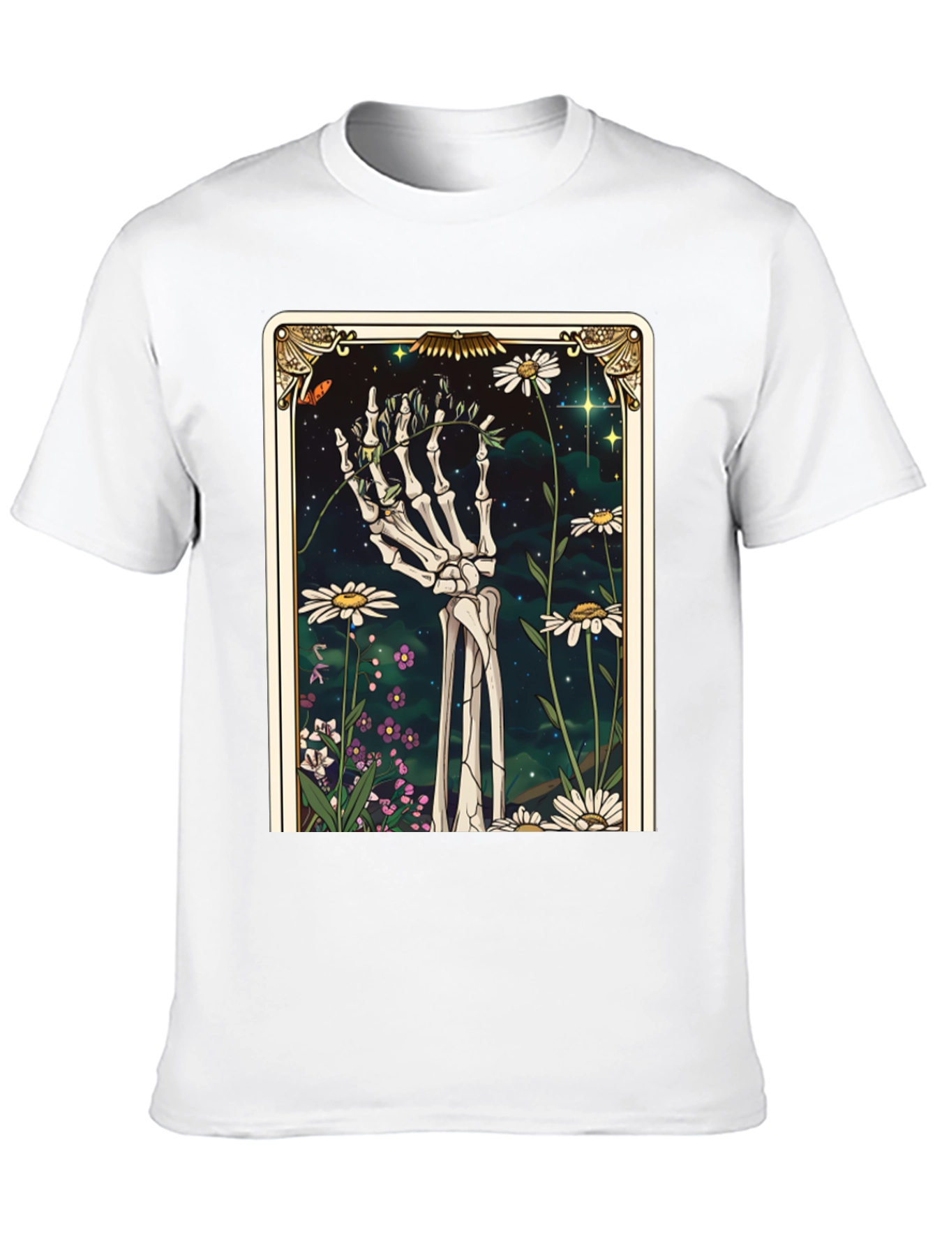 Floral Skeleton Tarot Graphic Tee