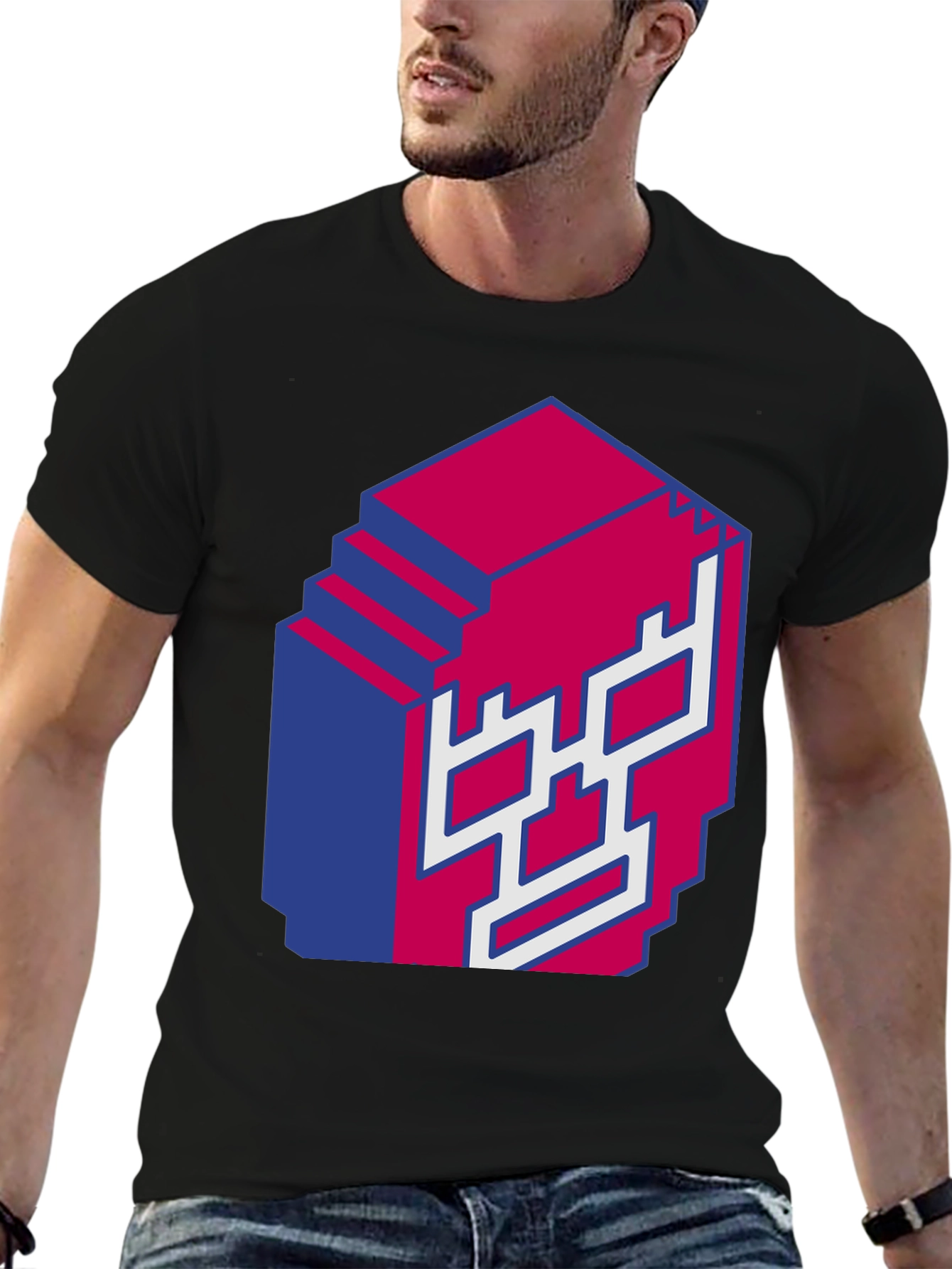 Pixel Skull Graphic Tee - Bold 3D Design