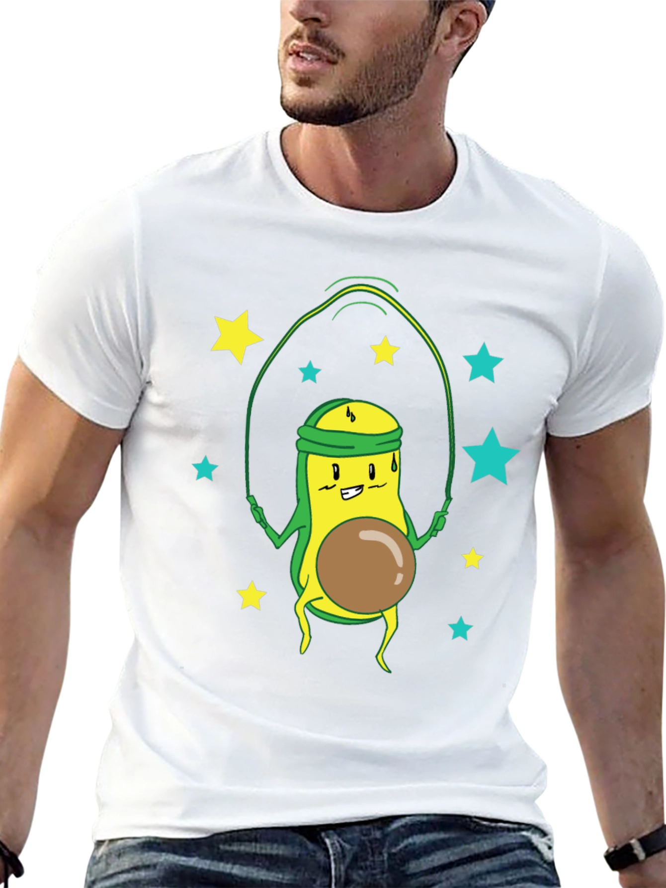 Avocado Jumping Rope T-Shirt - Funny Workout Tee