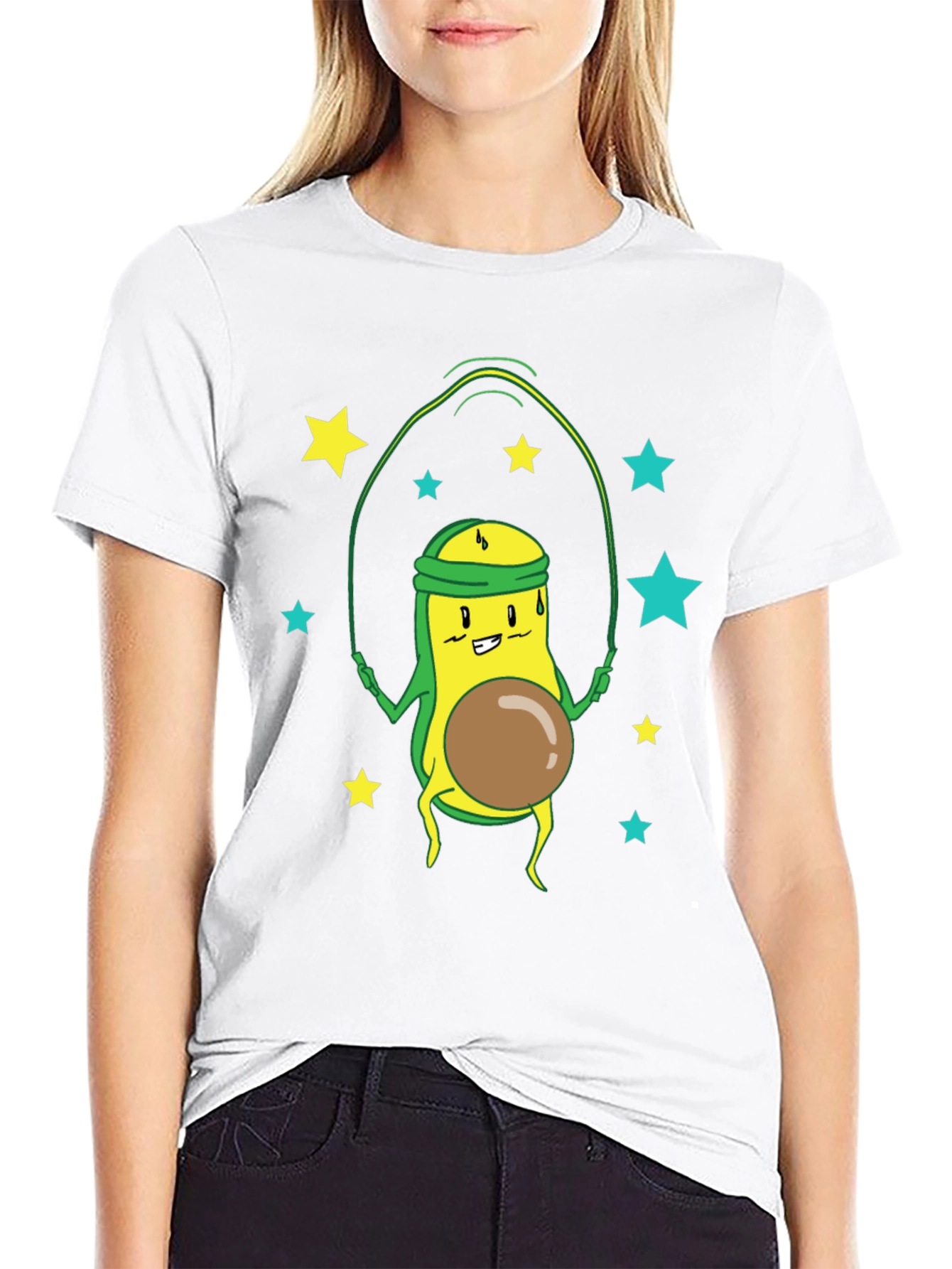 Avocado Jumping Rope T-Shirt - Funny Workout Tee
